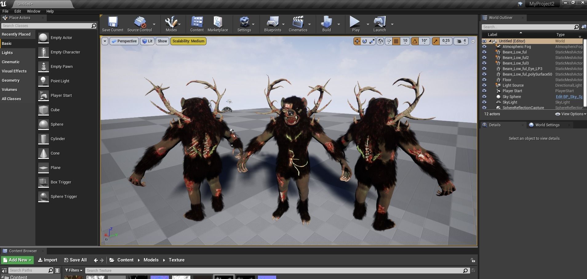 Zombie bear Low-poly 3D model_8