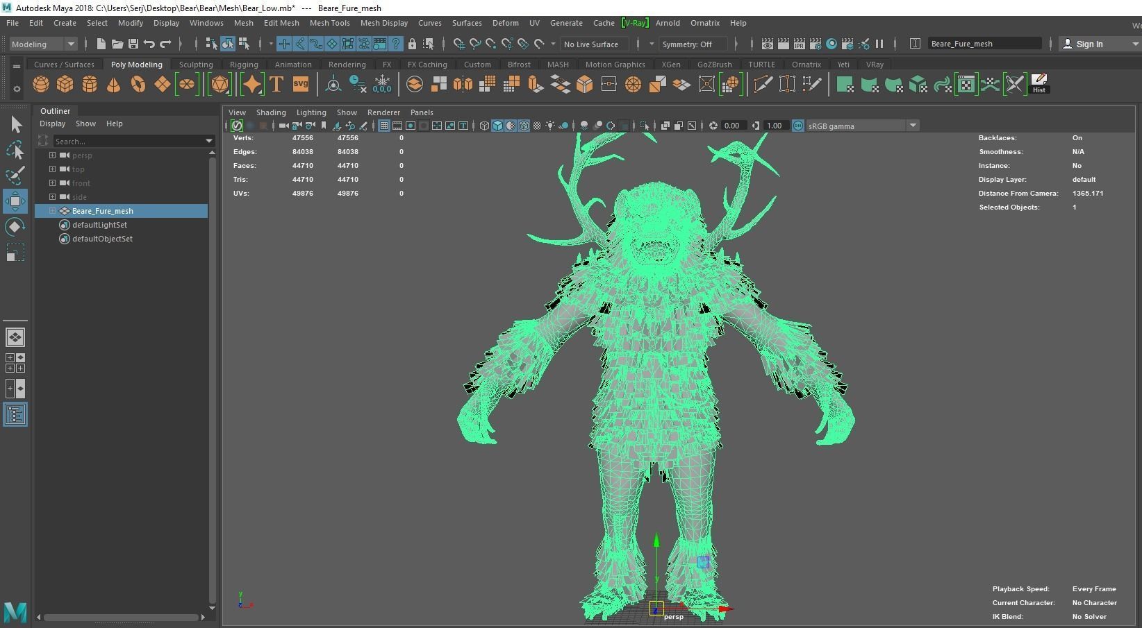Zombie bear Low-poly 3D model_7