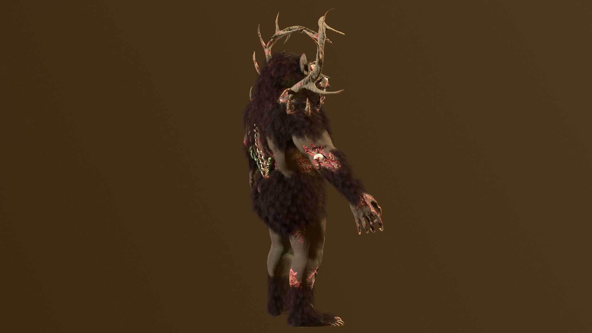 Zombie bear Low-poly 3D model_11