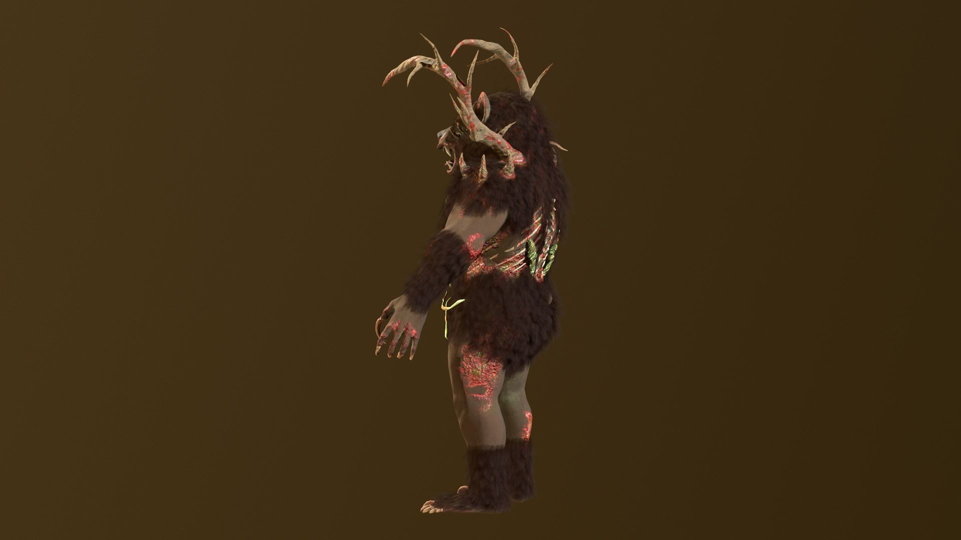 Zombie bear Low-poly 3D model_12