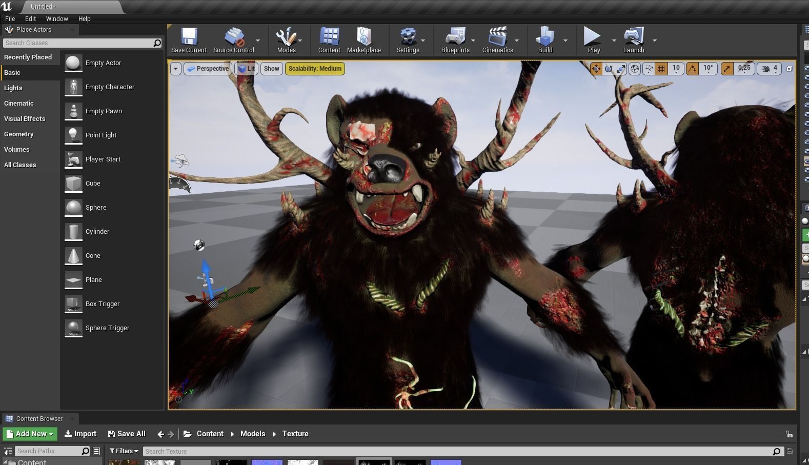 Zombie bear Low-poly 3D model_5