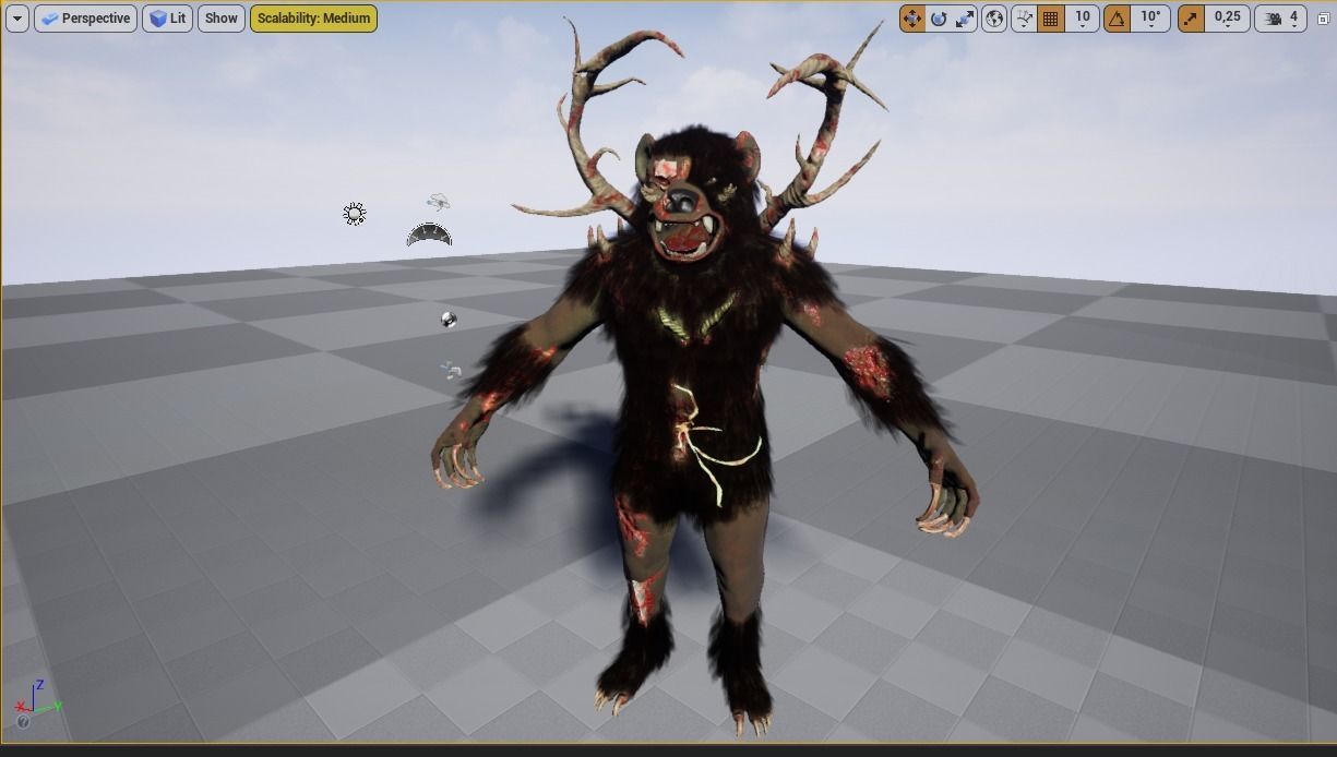 Zombie bear Low-poly 3D model_6