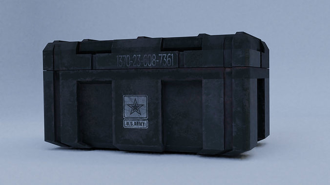Rusty Army Box Low-poly 3D model