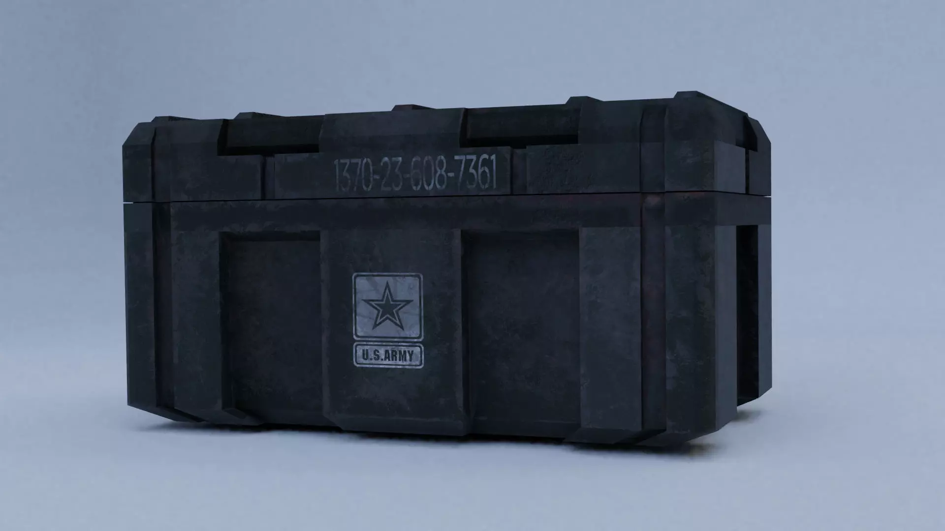 Rusty Army Box Low-poly 3D model_0