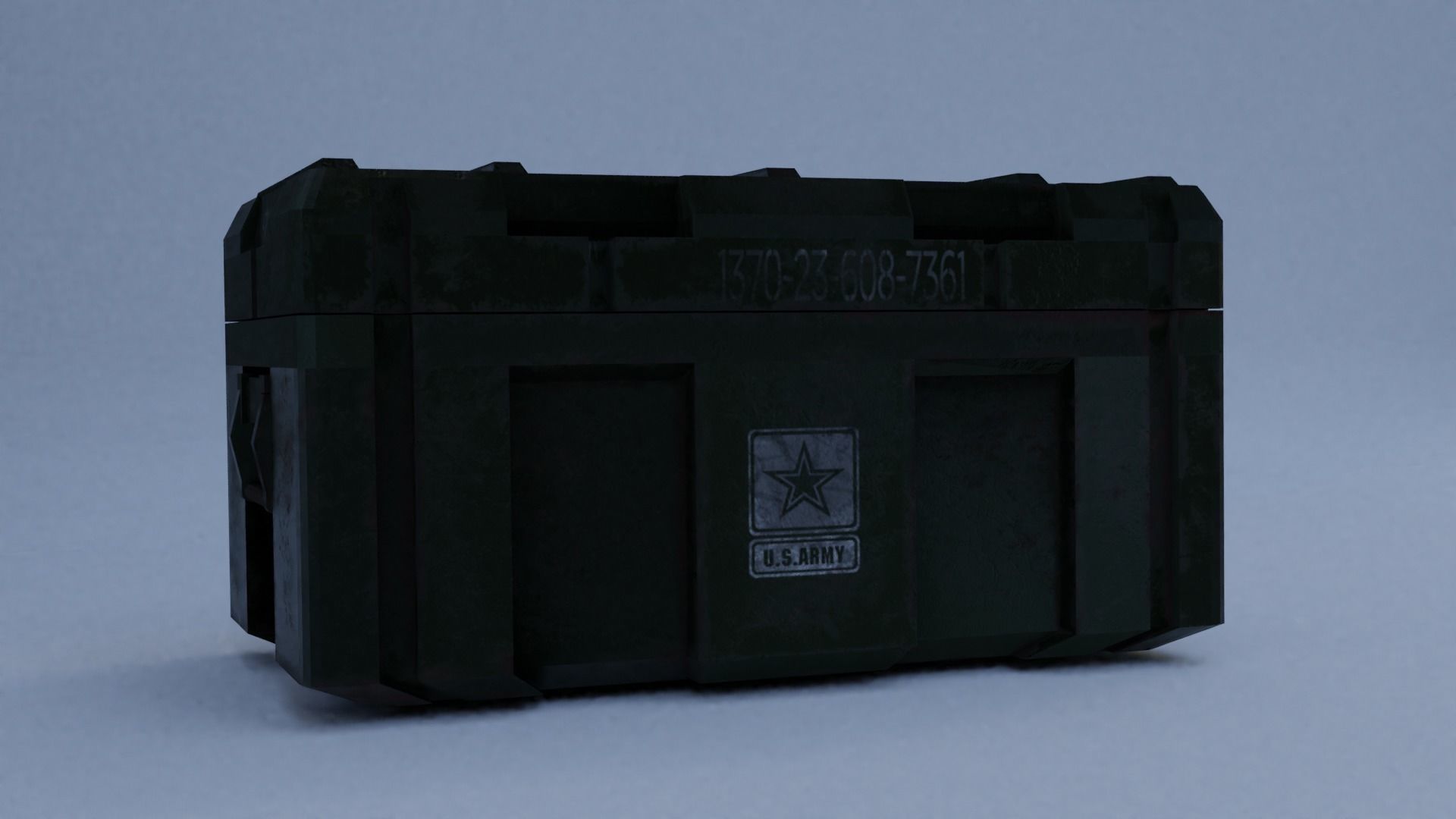 Rusty Army Box Low-poly 3D model_2