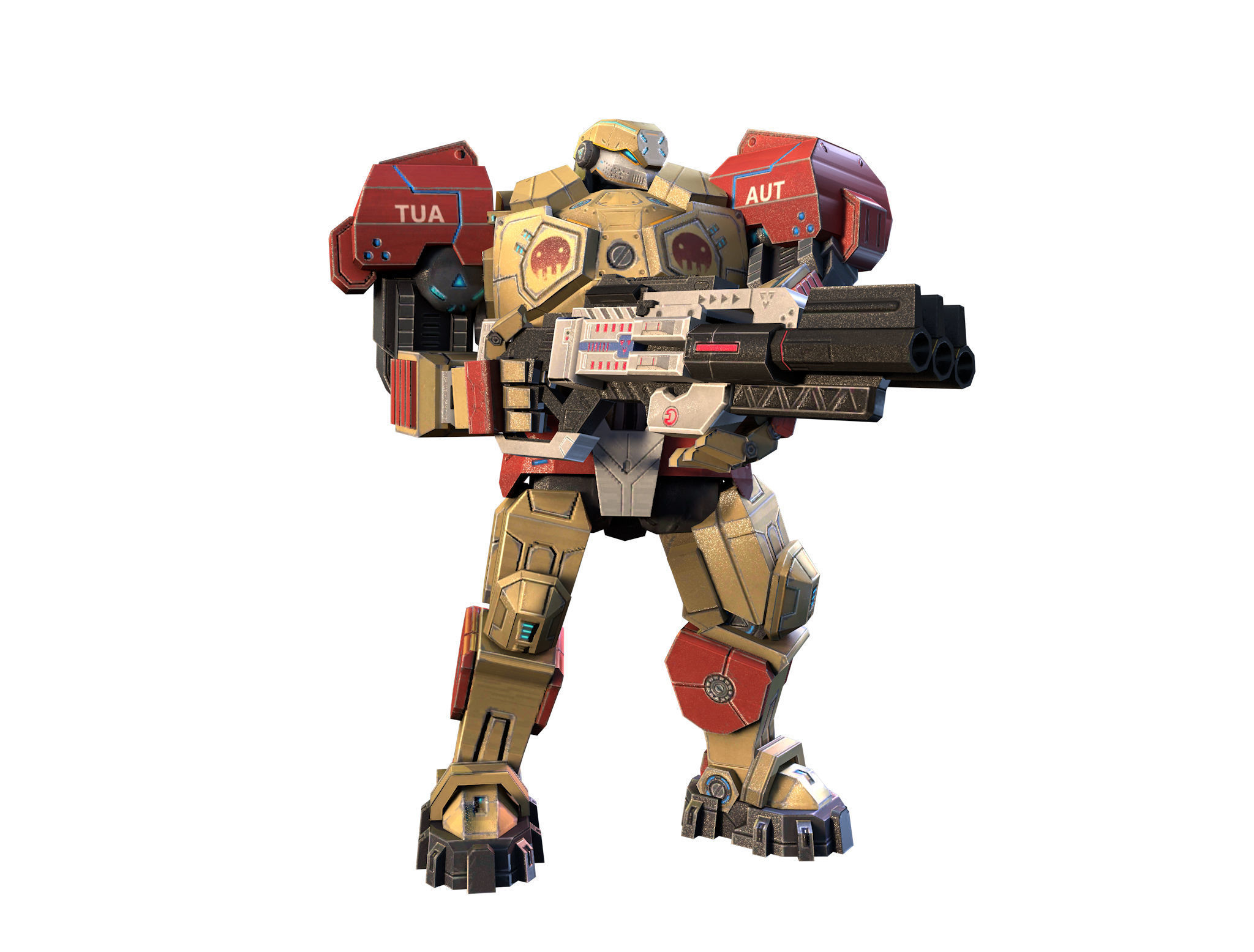Battle Mech  Low-poly 3D model_1