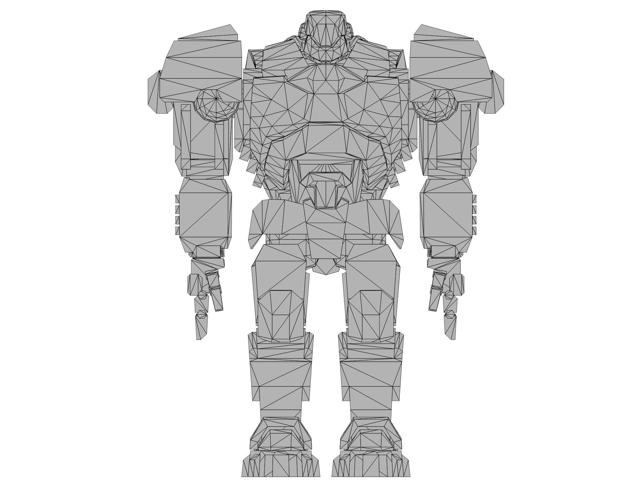 Battle Mech  Low-poly 3D model_4