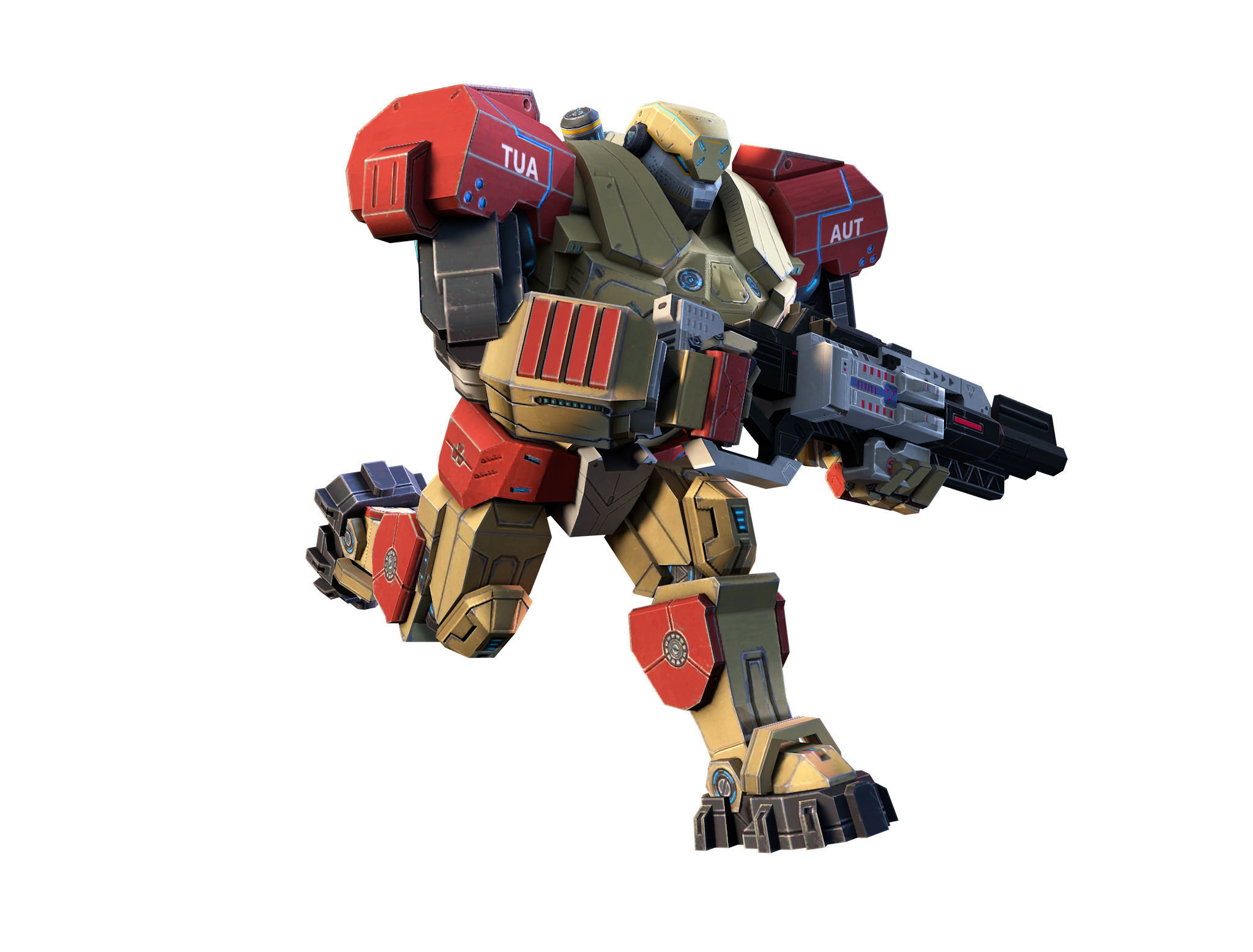Battle Mech  Low-poly 3D model_2