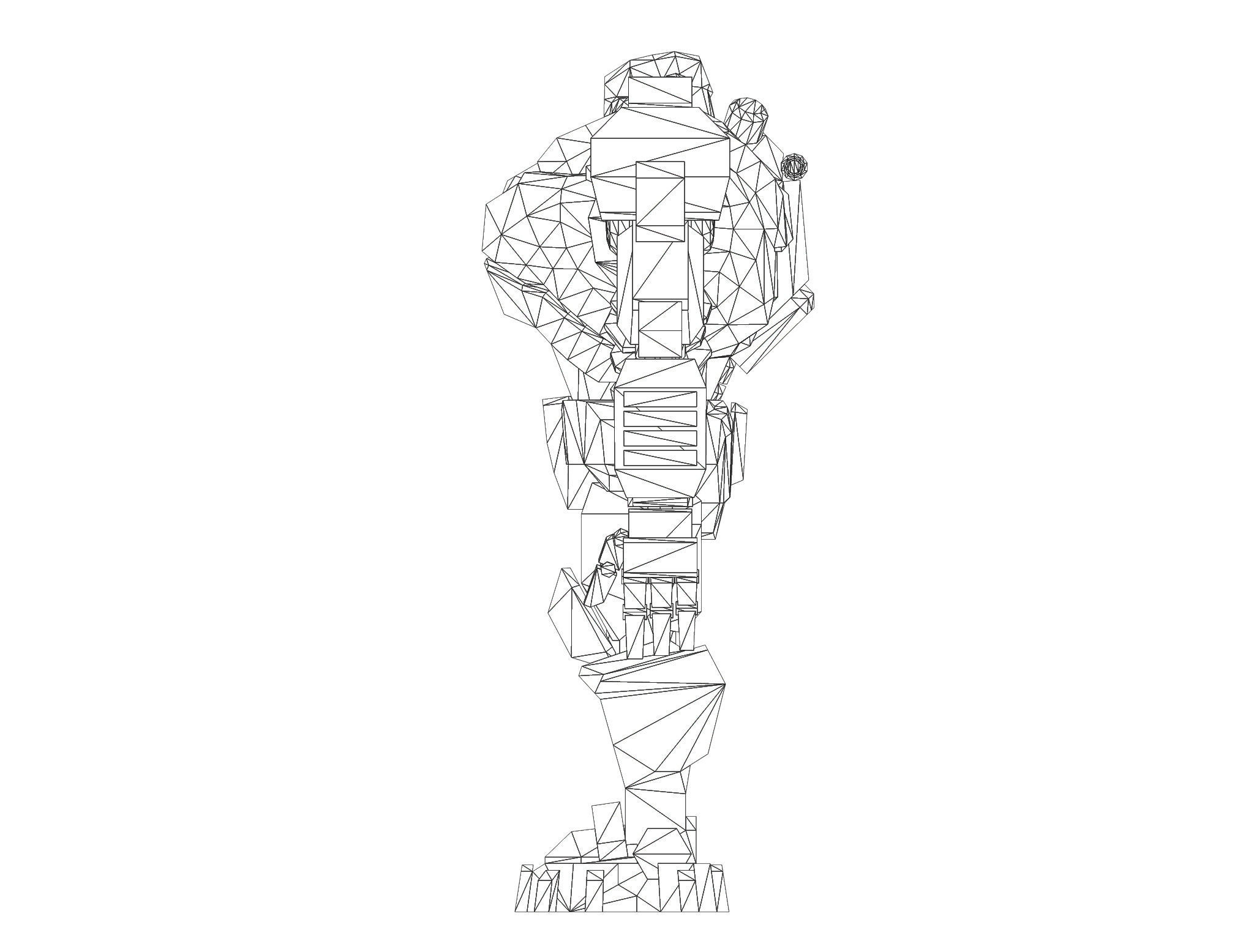 Battle Mech  Low-poly 3D model_5