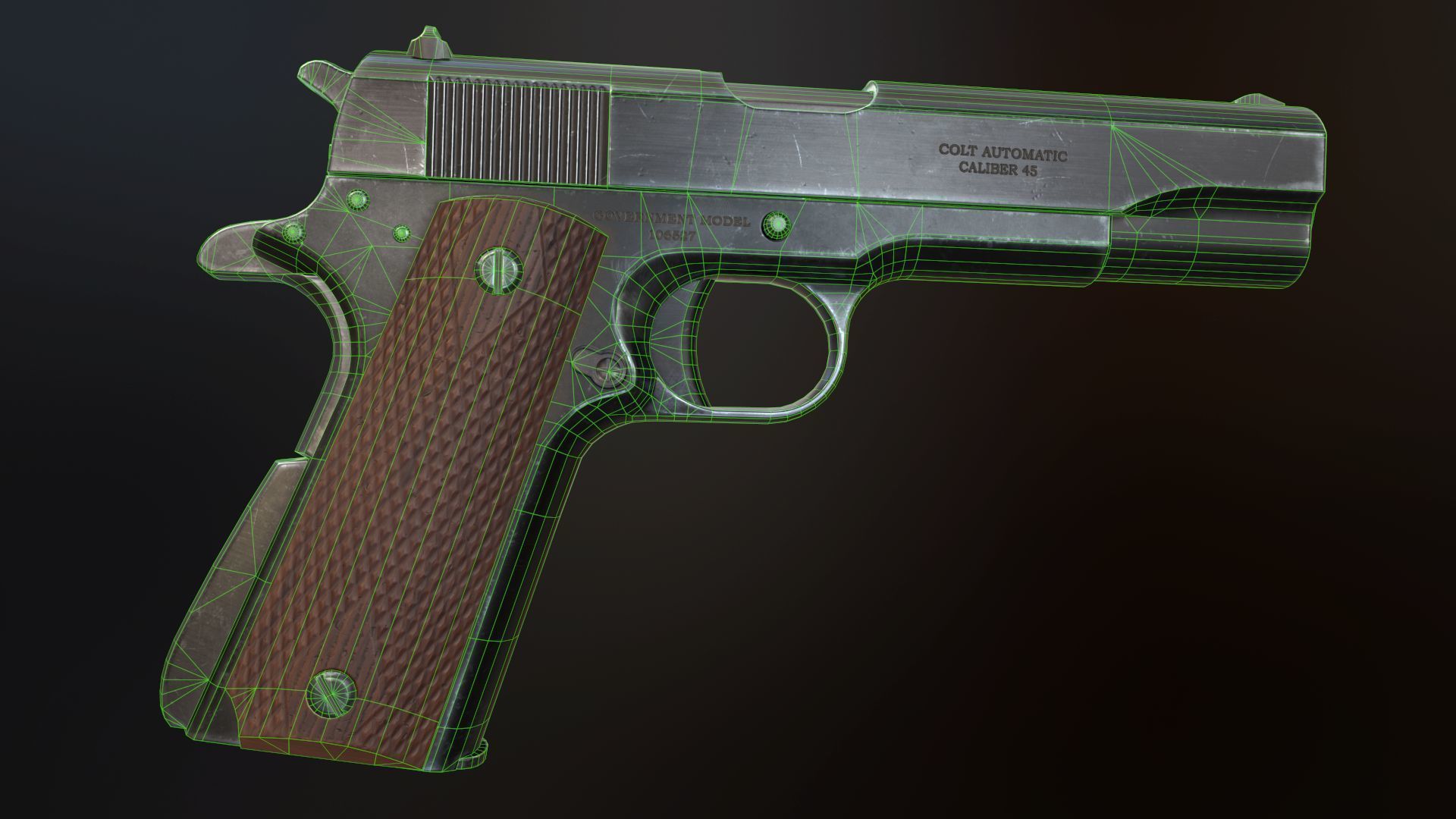 Colt 1911 Low-poly 3D model_9