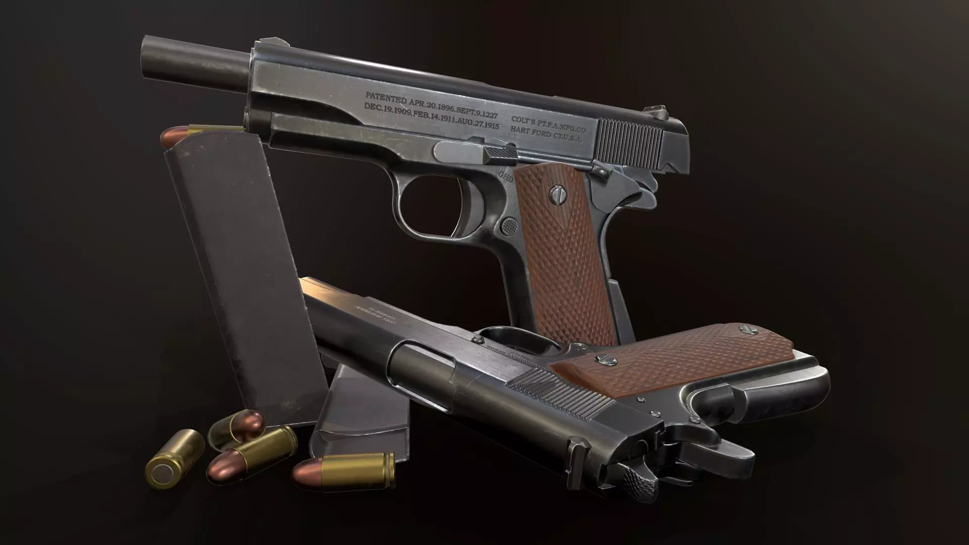 Colt 1911 Low-poly 3D model_0