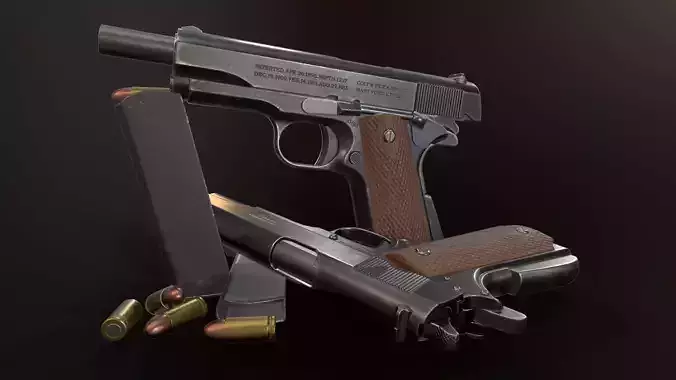 Colt 1911 Low-poly 3D model