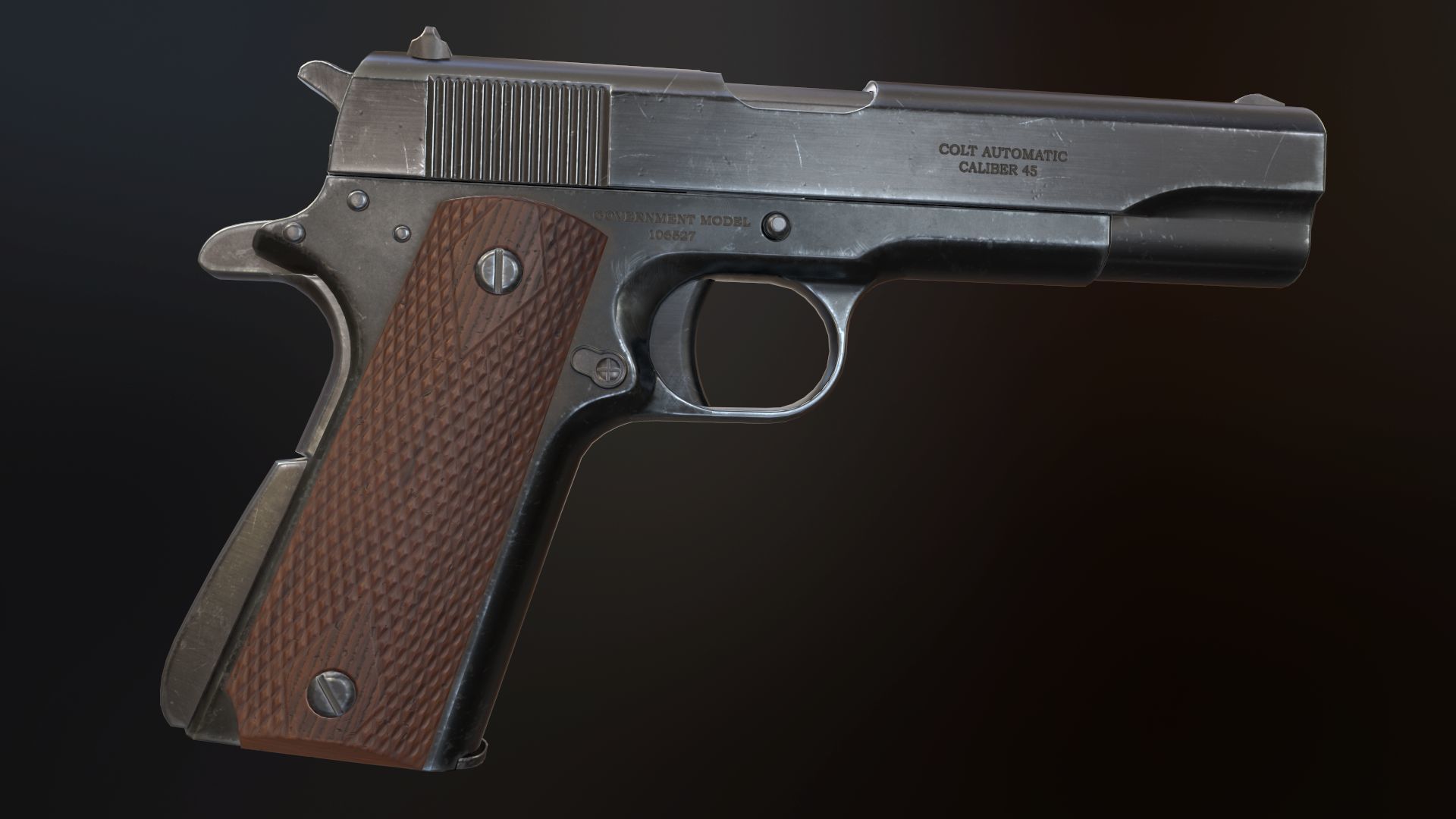 Colt 1911 Low-poly 3D model_1