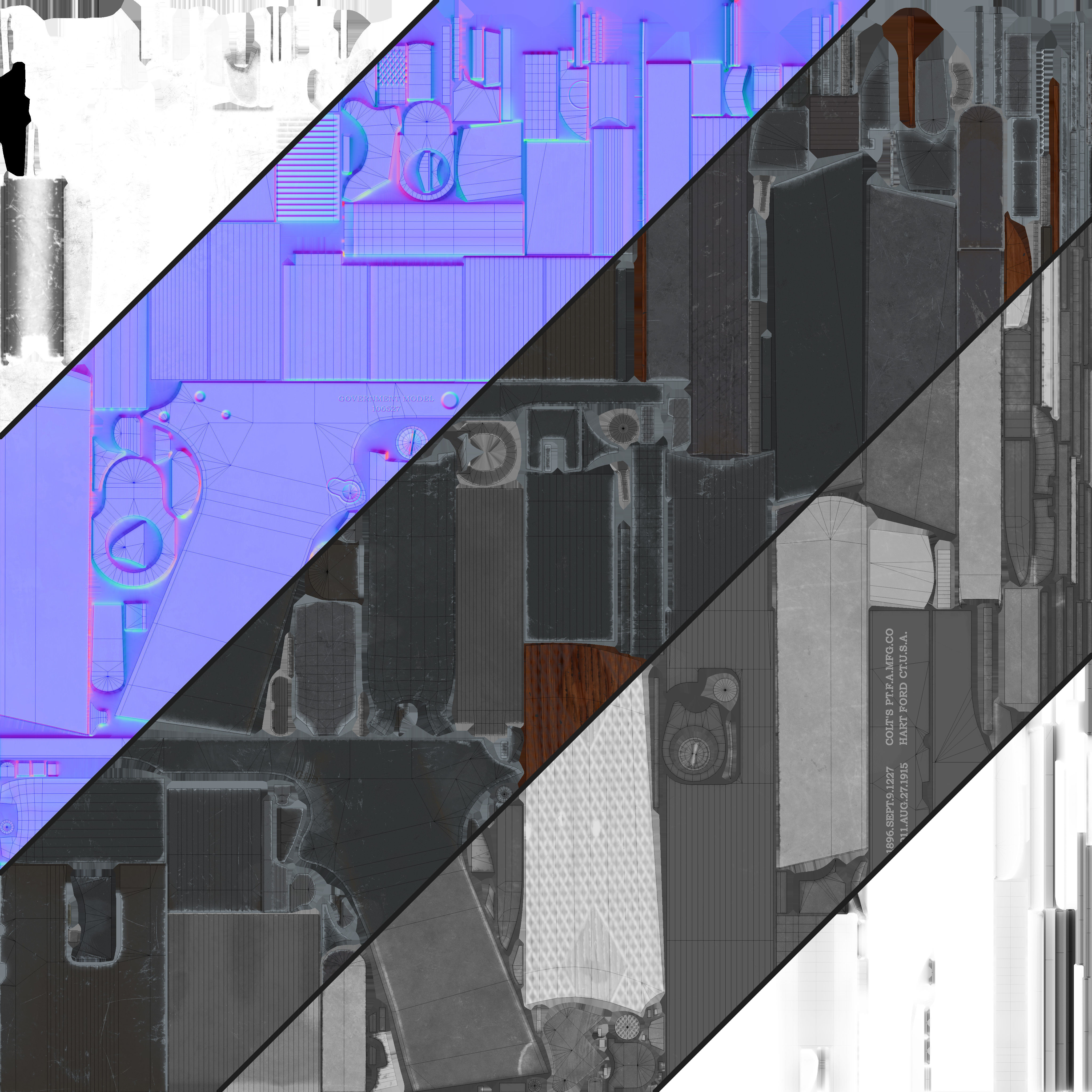 Colt 1911 Low-poly 3D model_16