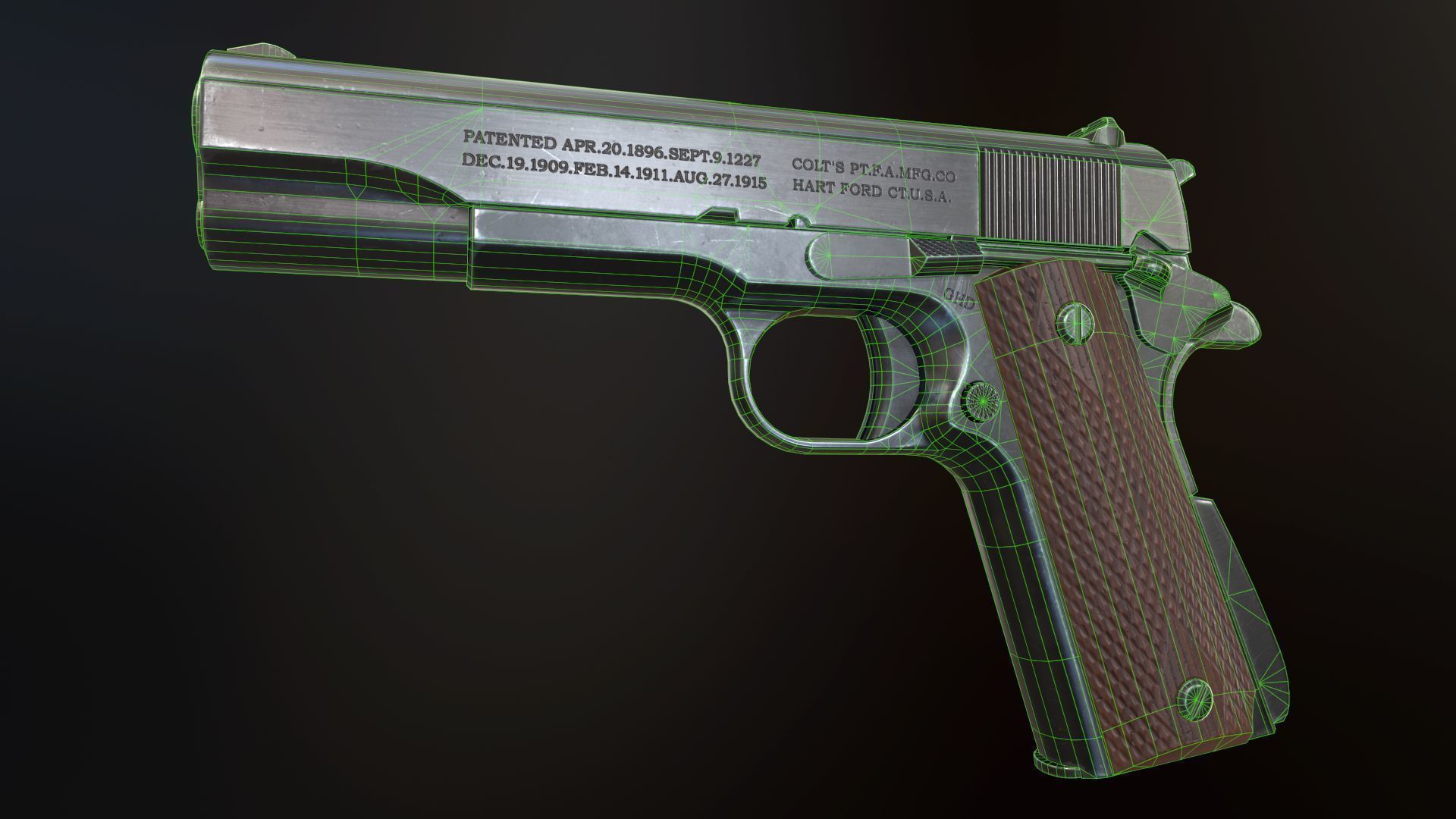 Colt 1911 Low-poly 3D model_10