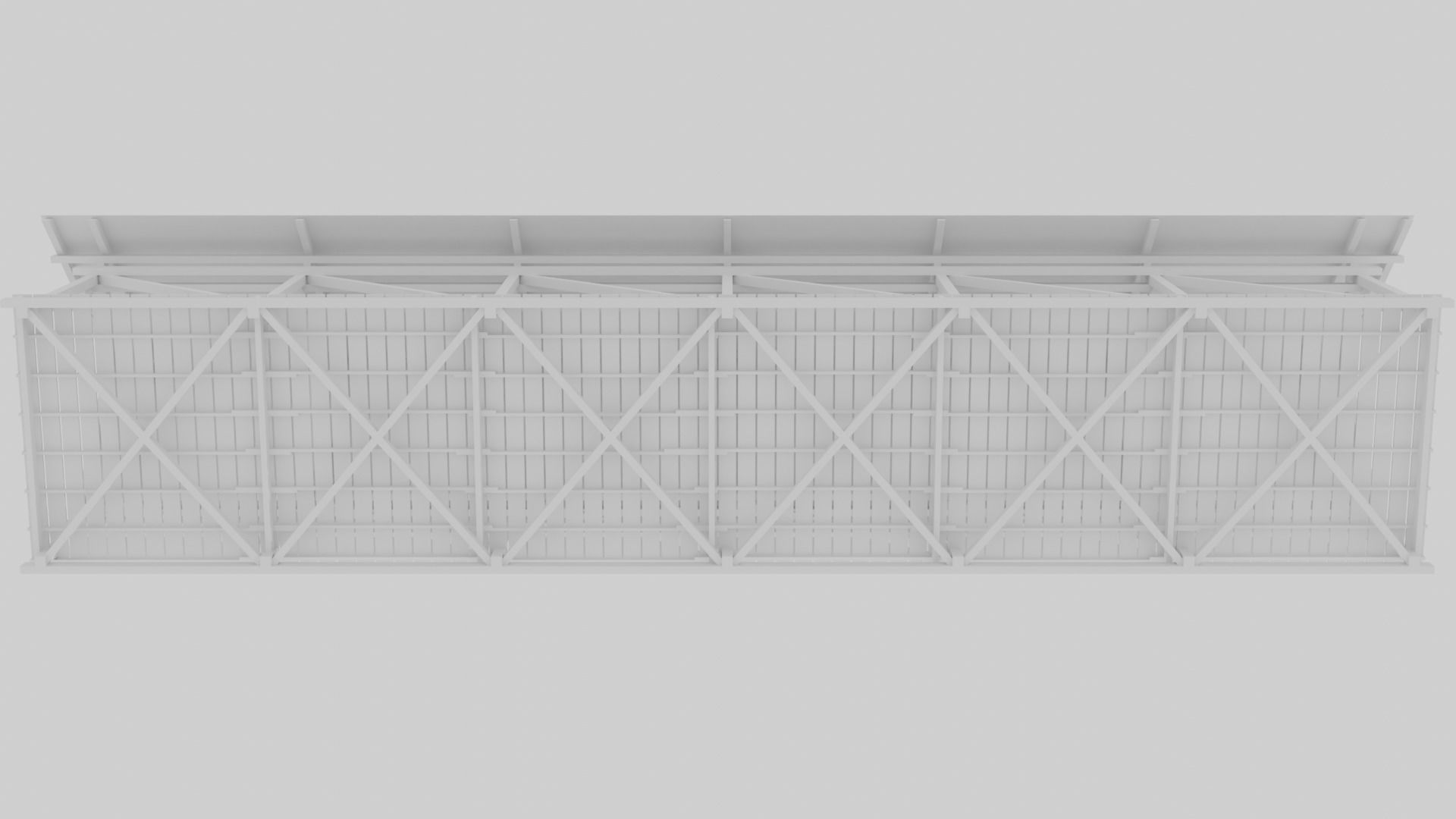 Wooden Covered Bridge Low-poly 3D model_6