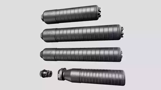 Sig Sauer SRD762 Suppressors Low-poly 3D model