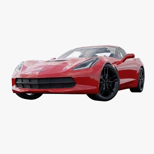 Chevrolet Corvette C7 model low poly Low-poly 3D model
