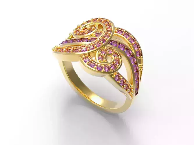 Ring with amethyst
