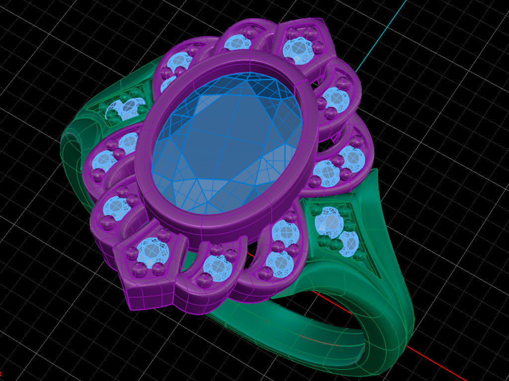 Ring flower 3D print model_4