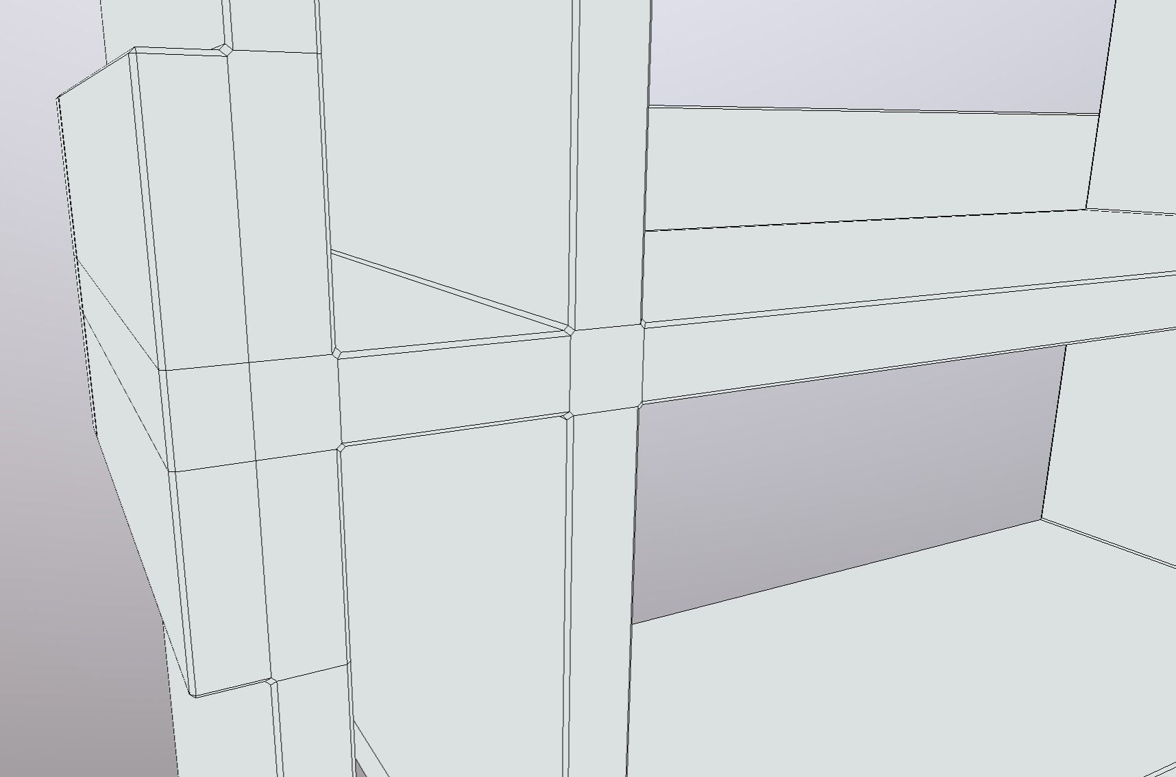 Modern Bookshelf Low-poly 3D model_9