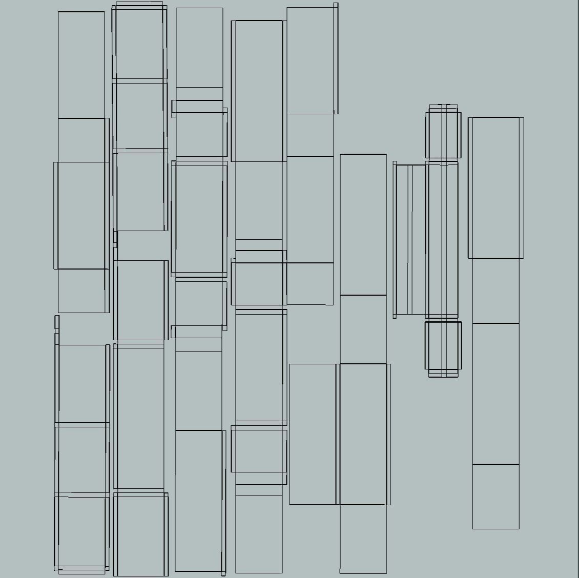 Modern Bookshelf Low-poly 3D model_12