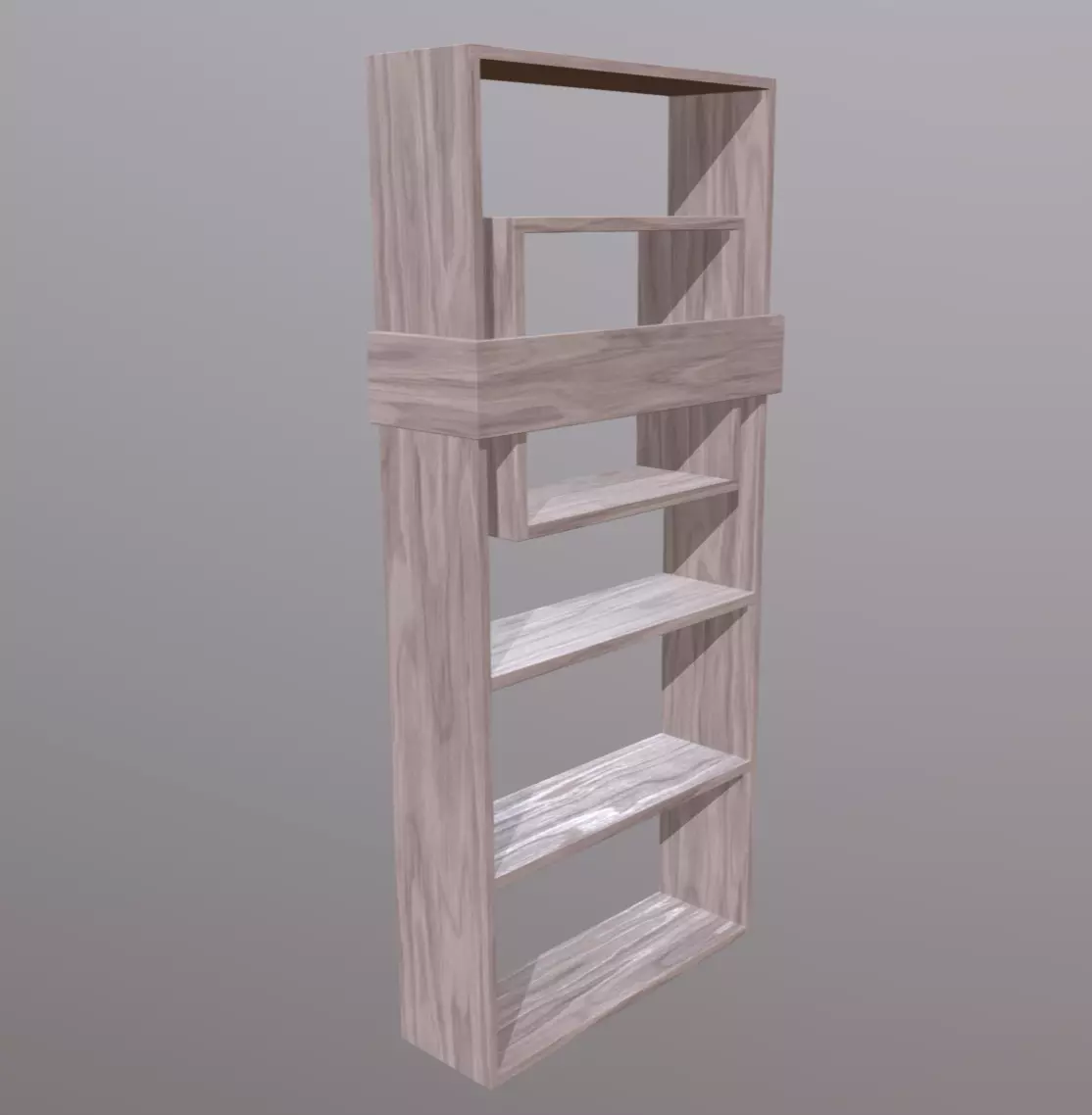 Modern Bookshelf Low-poly 3D model_0
