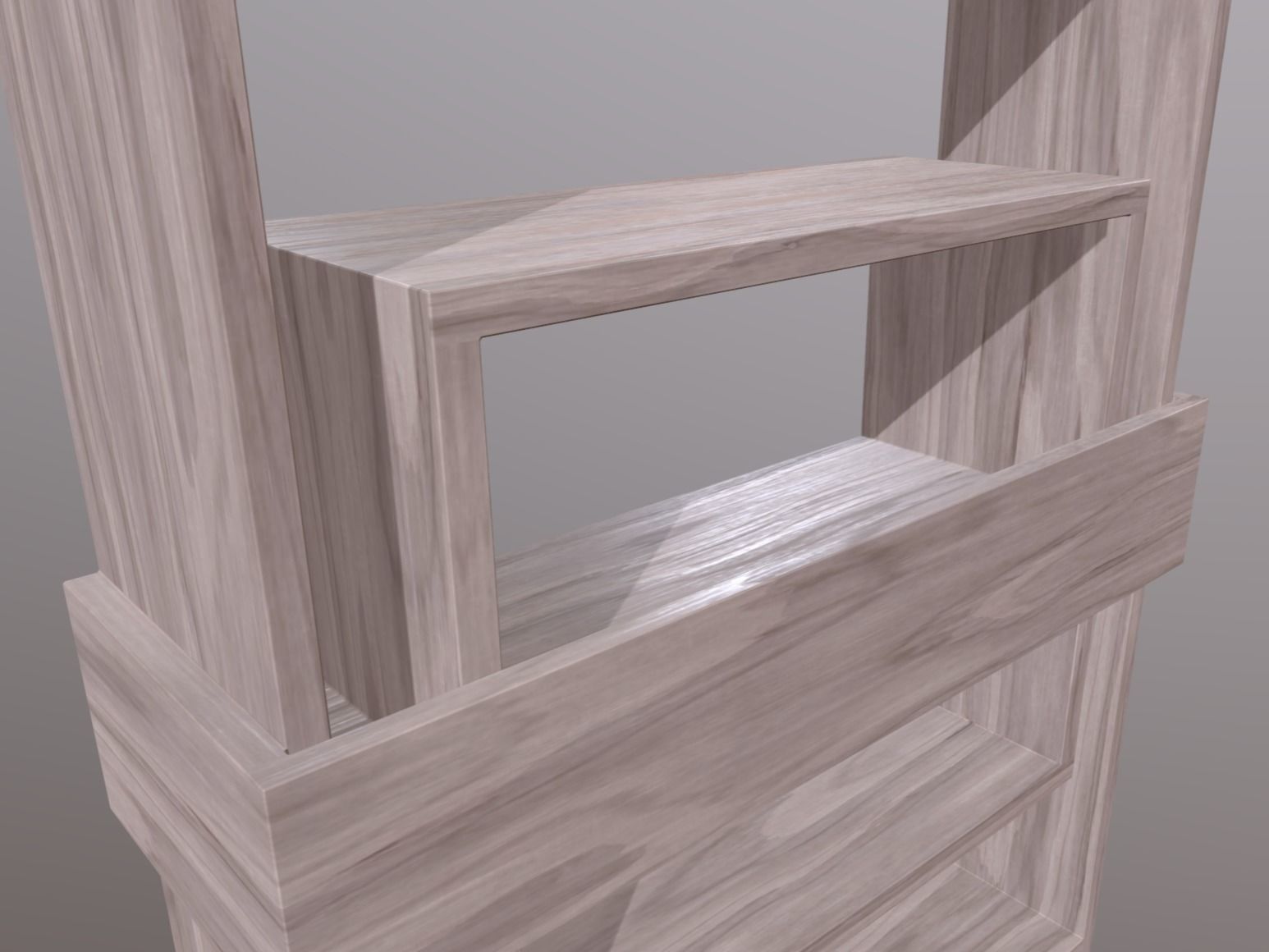 Modern Bookshelf Low-poly 3D model_4