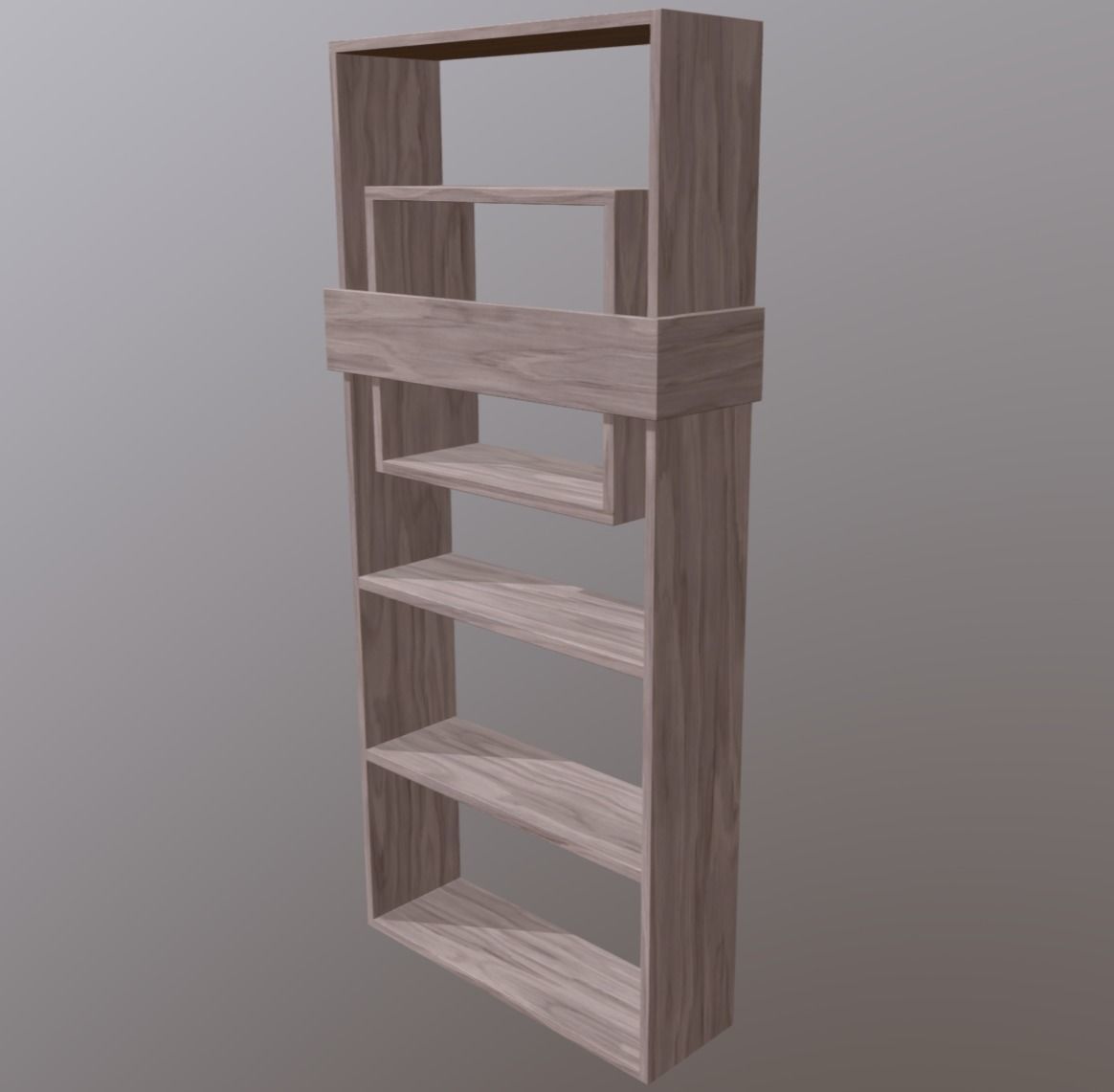 Modern Bookshelf Low-poly 3D model_1
