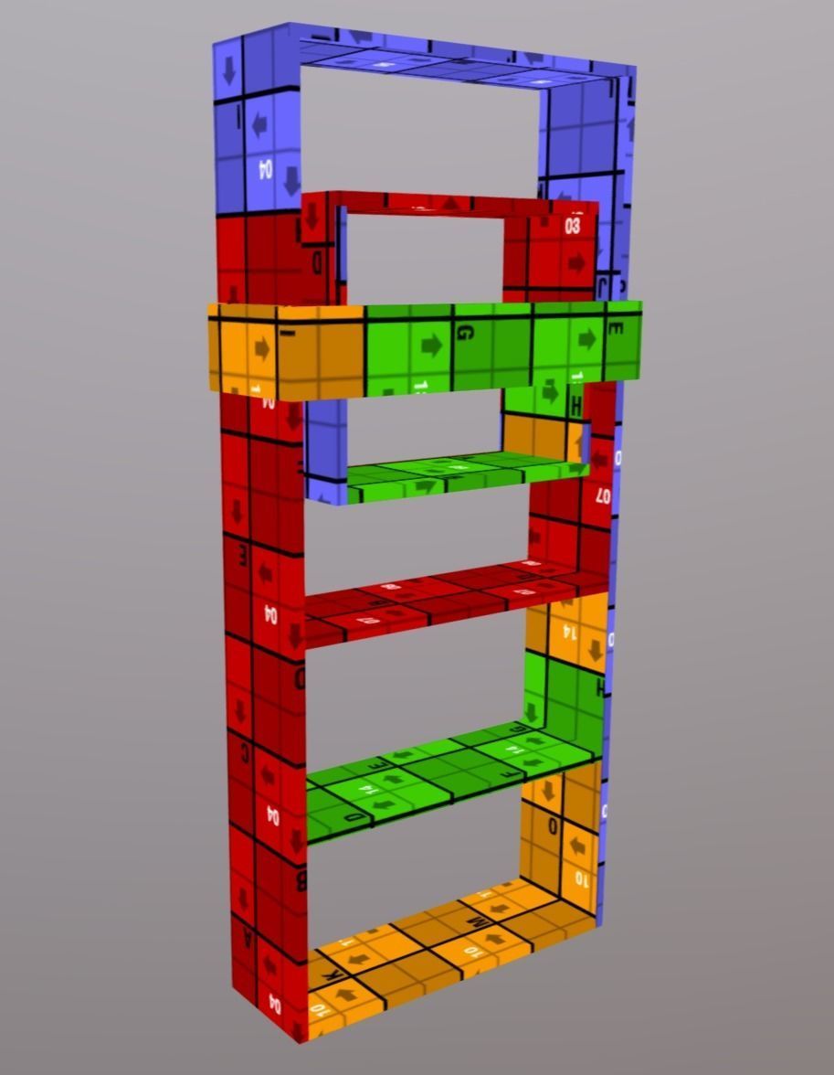 Modern Bookshelf Low-poly 3D model_13