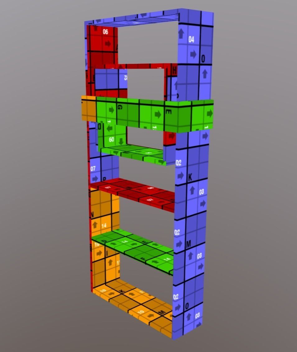 Modern Bookshelf Low-poly 3D model_14