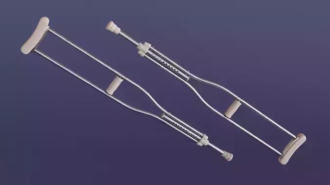 Crutches crutch Low-poly 3D model