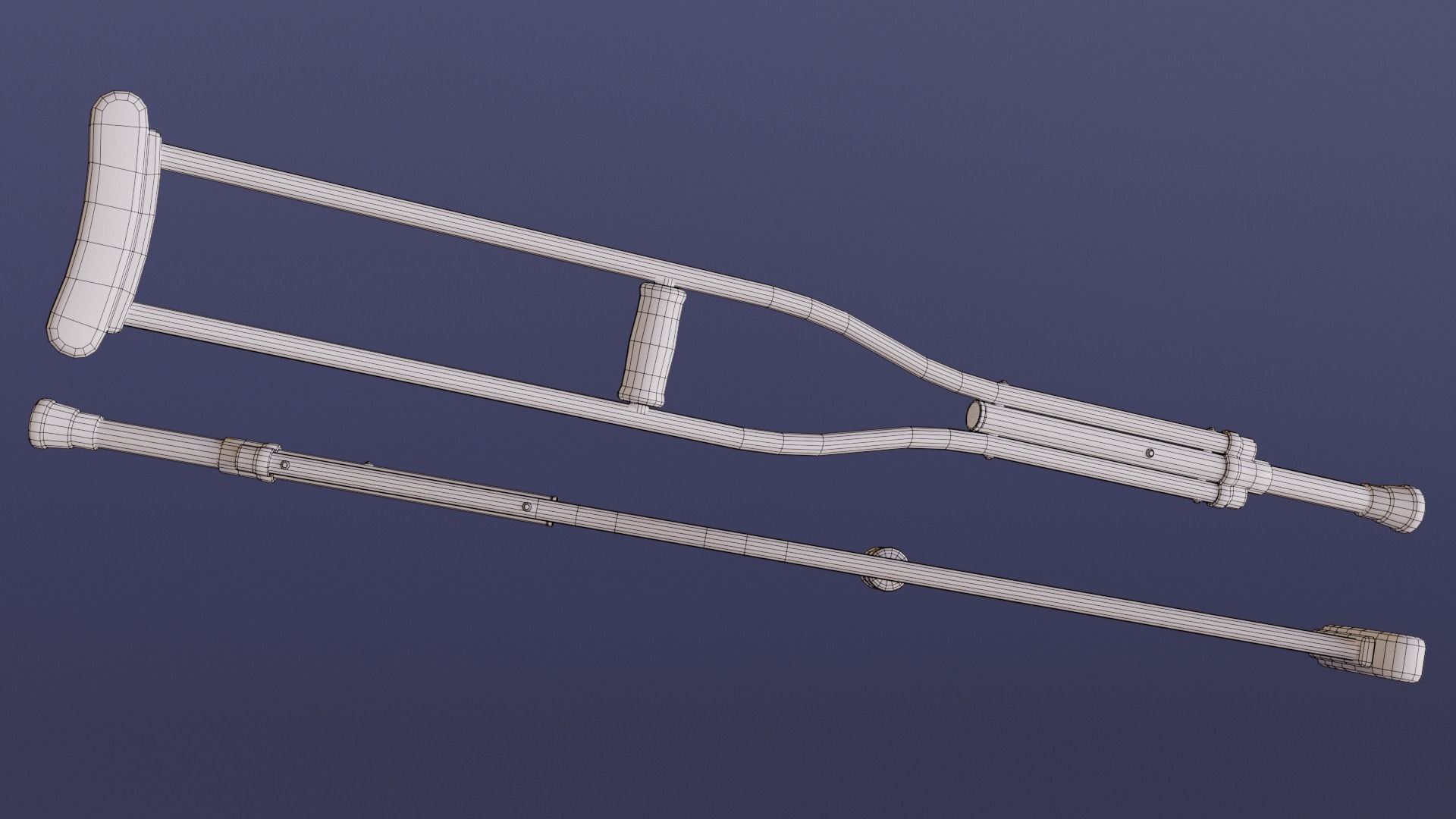Crutches crutch Low-poly 3D model_5