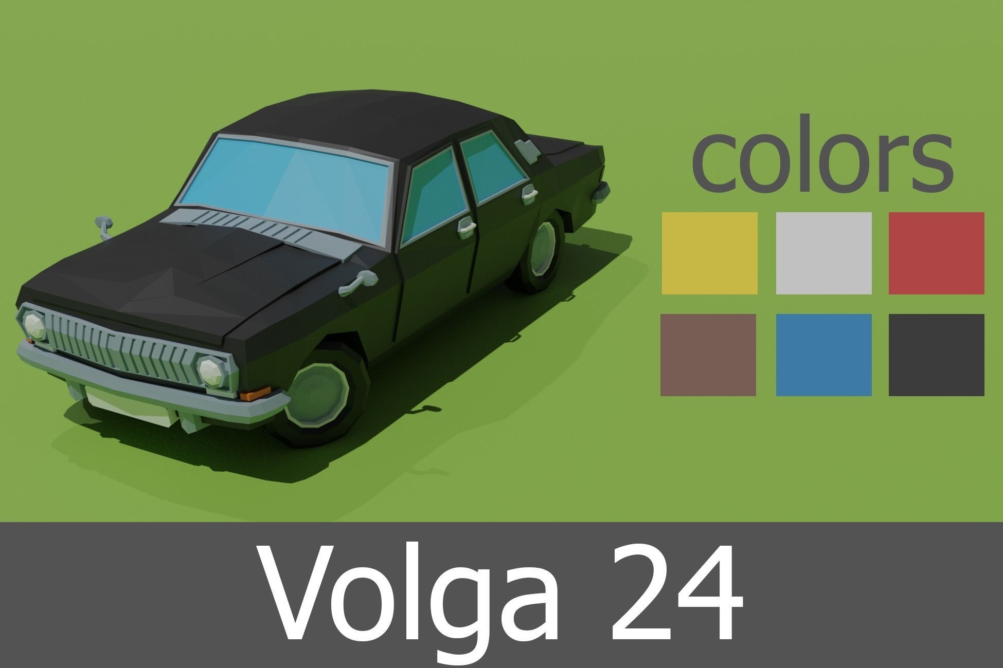 full Ukraine cars Low-poly 3D model_8