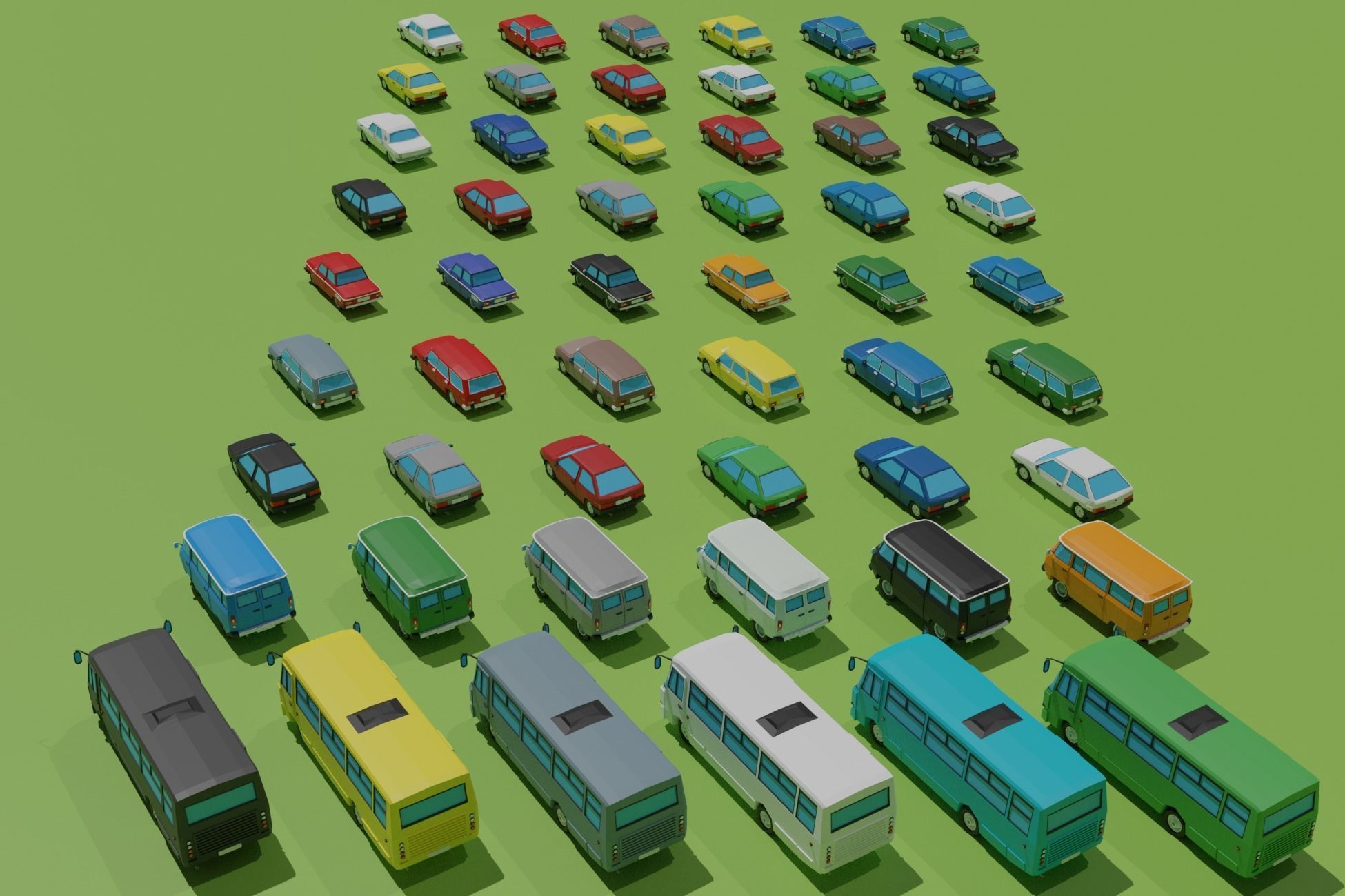 full Ukraine cars Low-poly 3D model_4