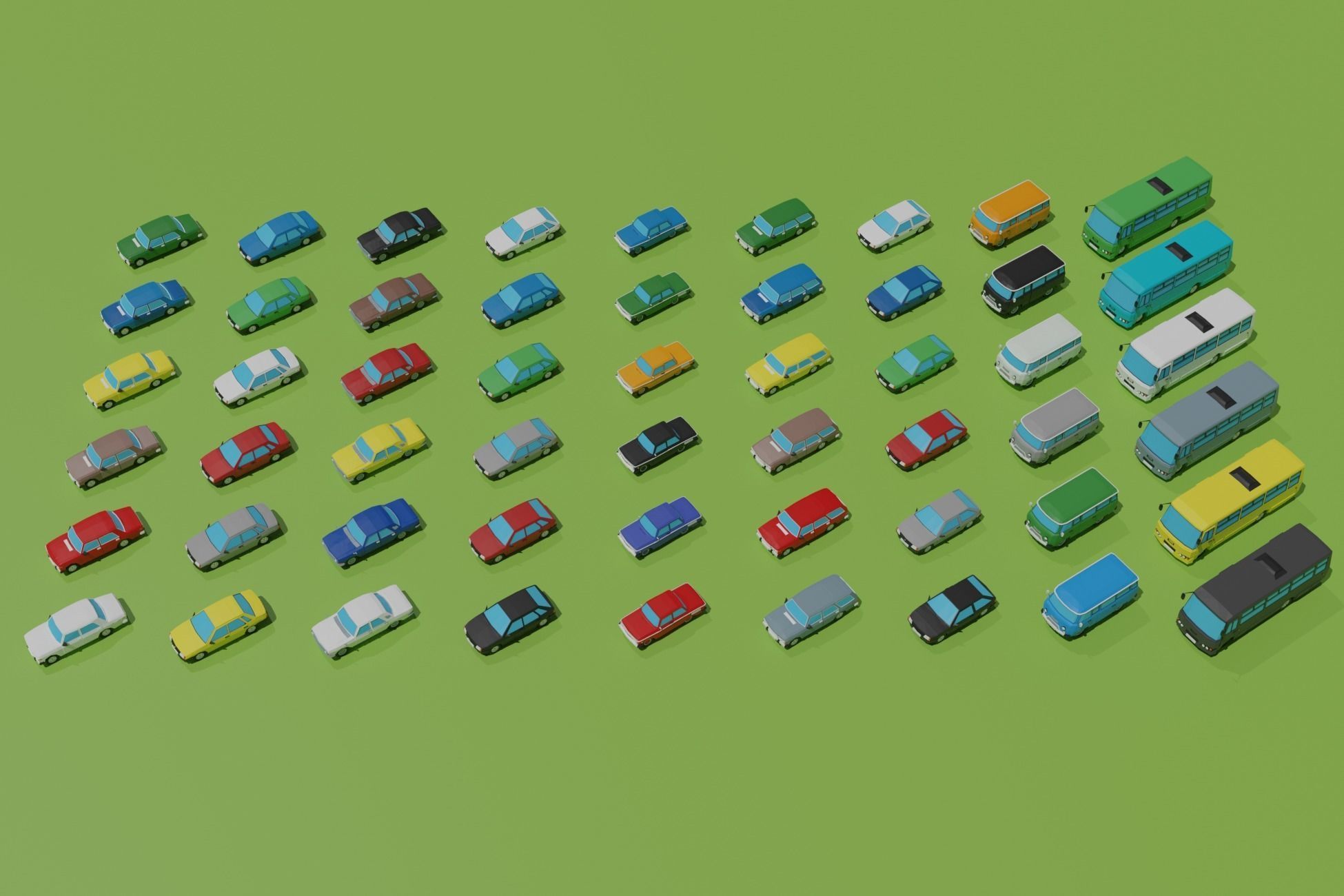 full Ukraine cars Low-poly 3D model_2