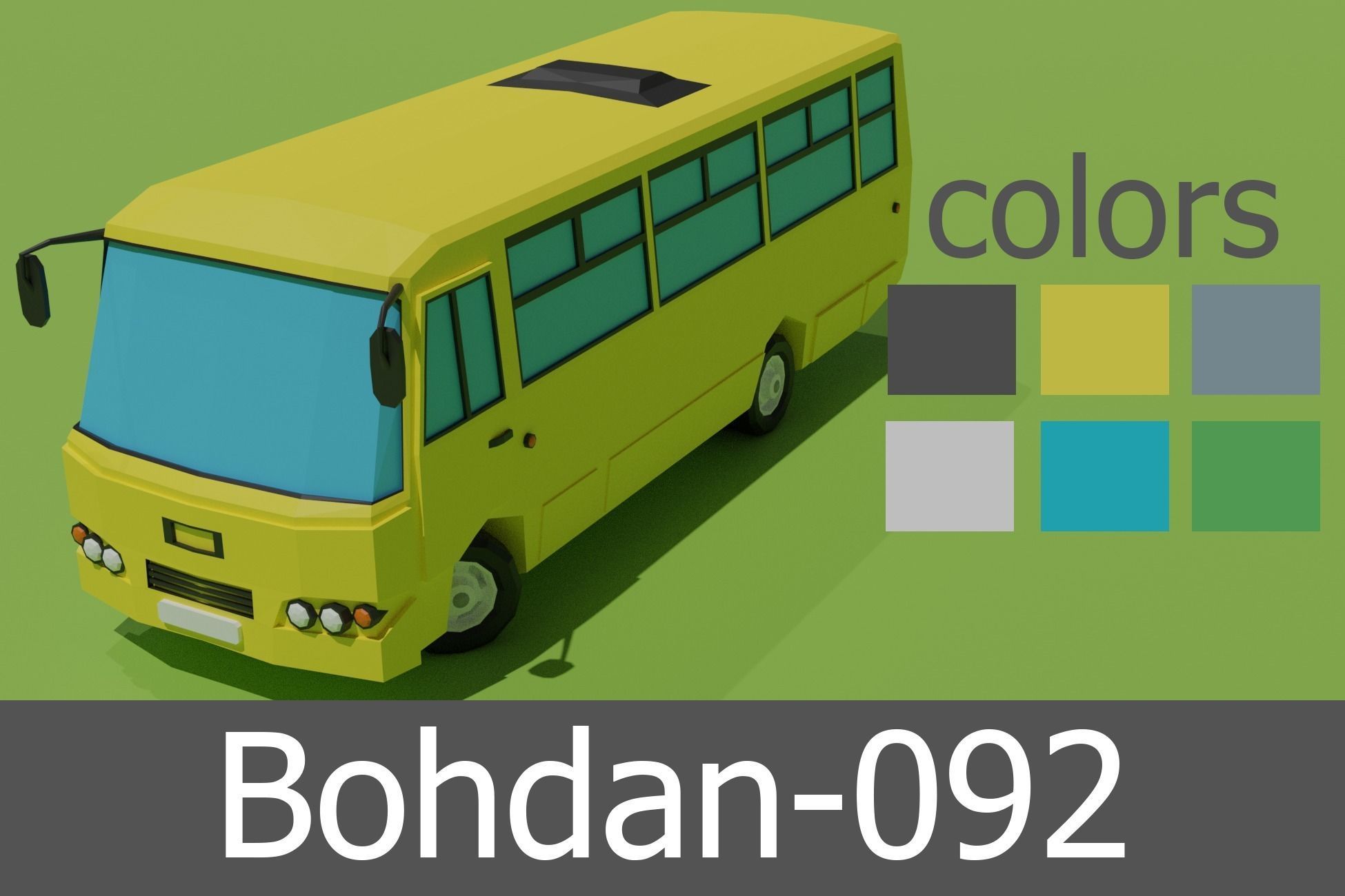 full Ukraine cars Low-poly 3D model_7