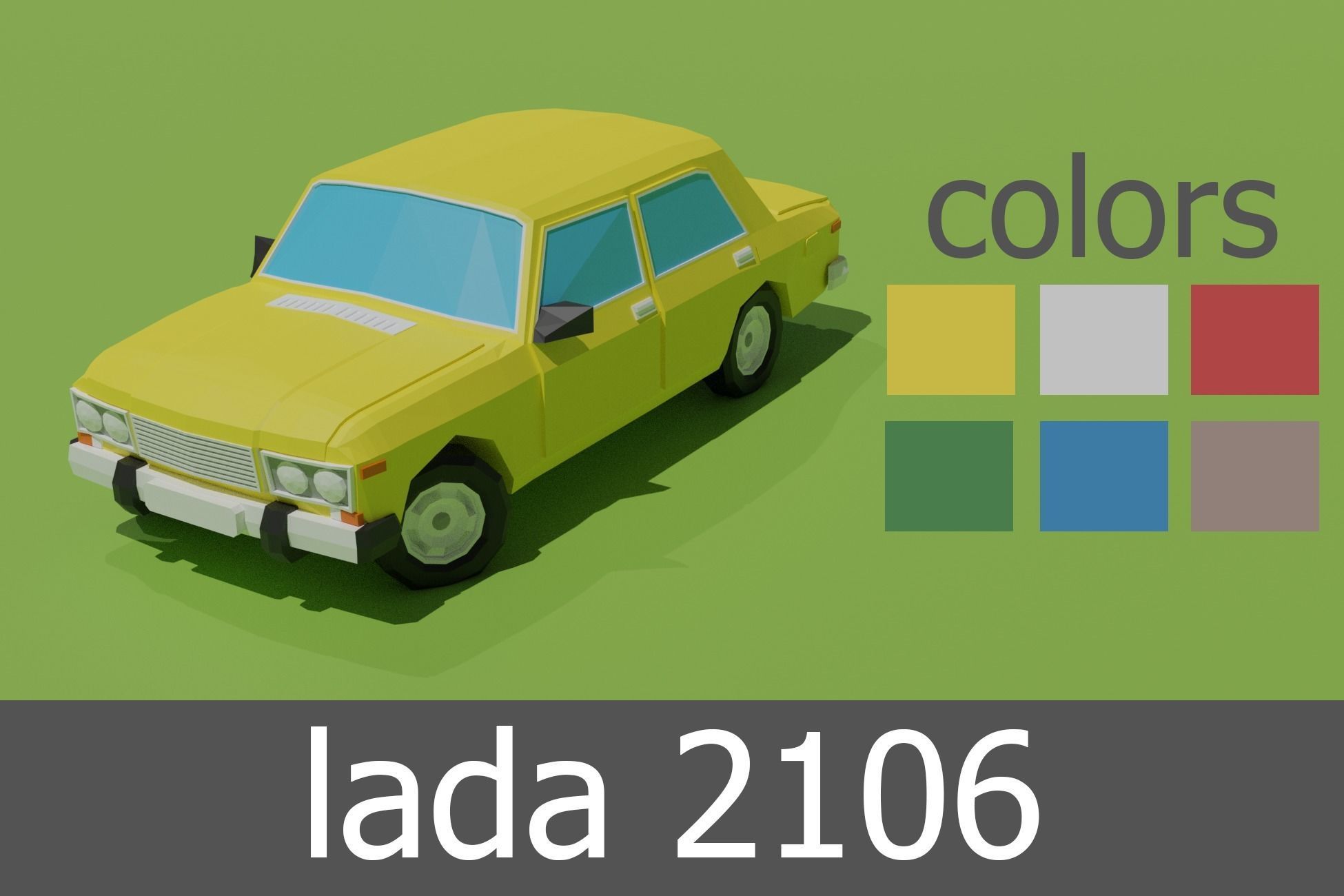 full Ukraine cars Low-poly 3D model_11