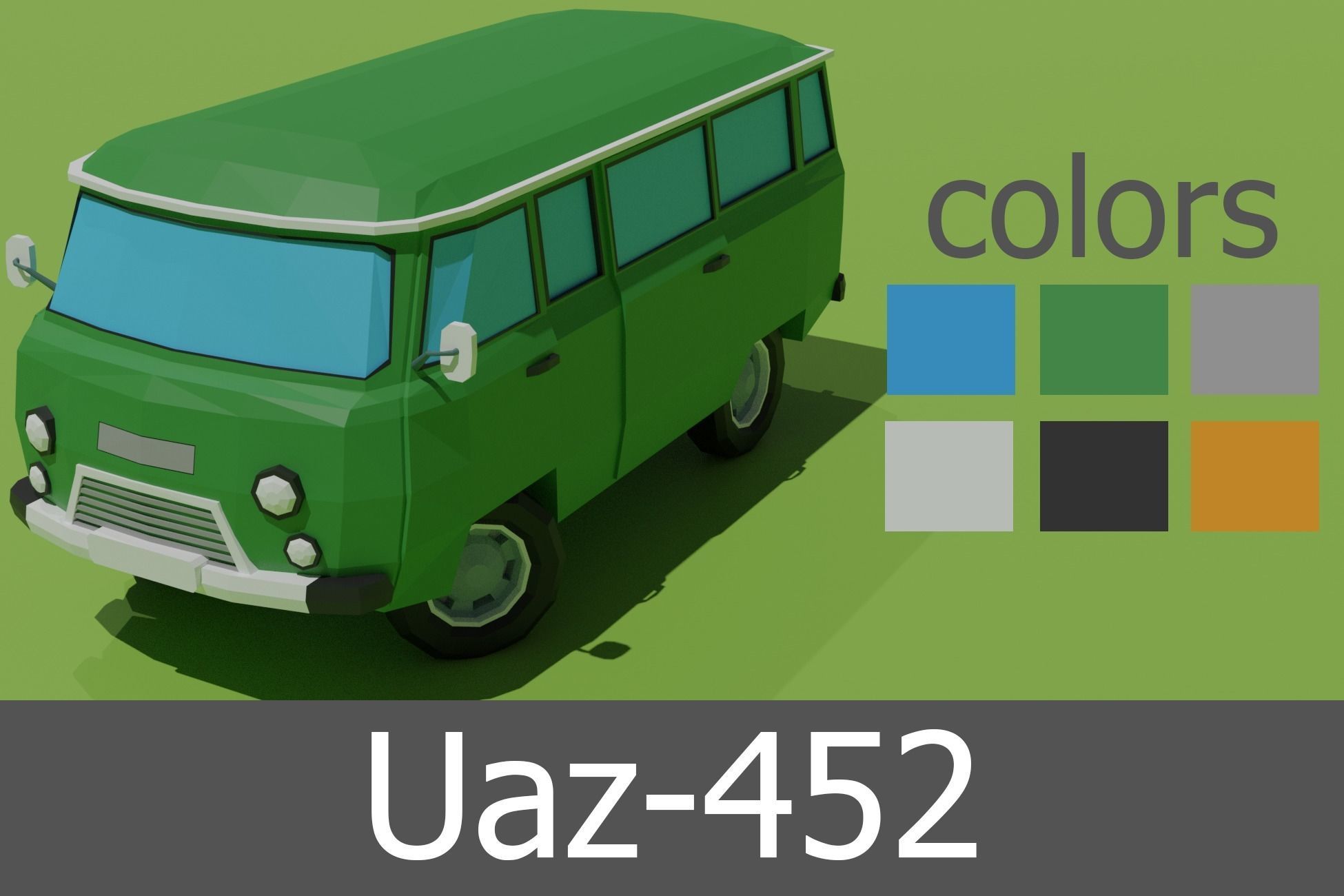 full Ukraine cars Low-poly 3D model_6