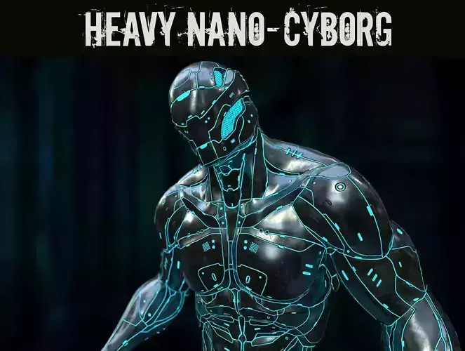 Heavy Nano-Cyborg Low-poly 3D model