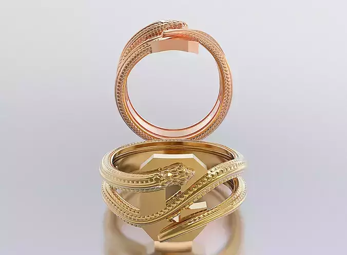 letter snake rings 3D print model