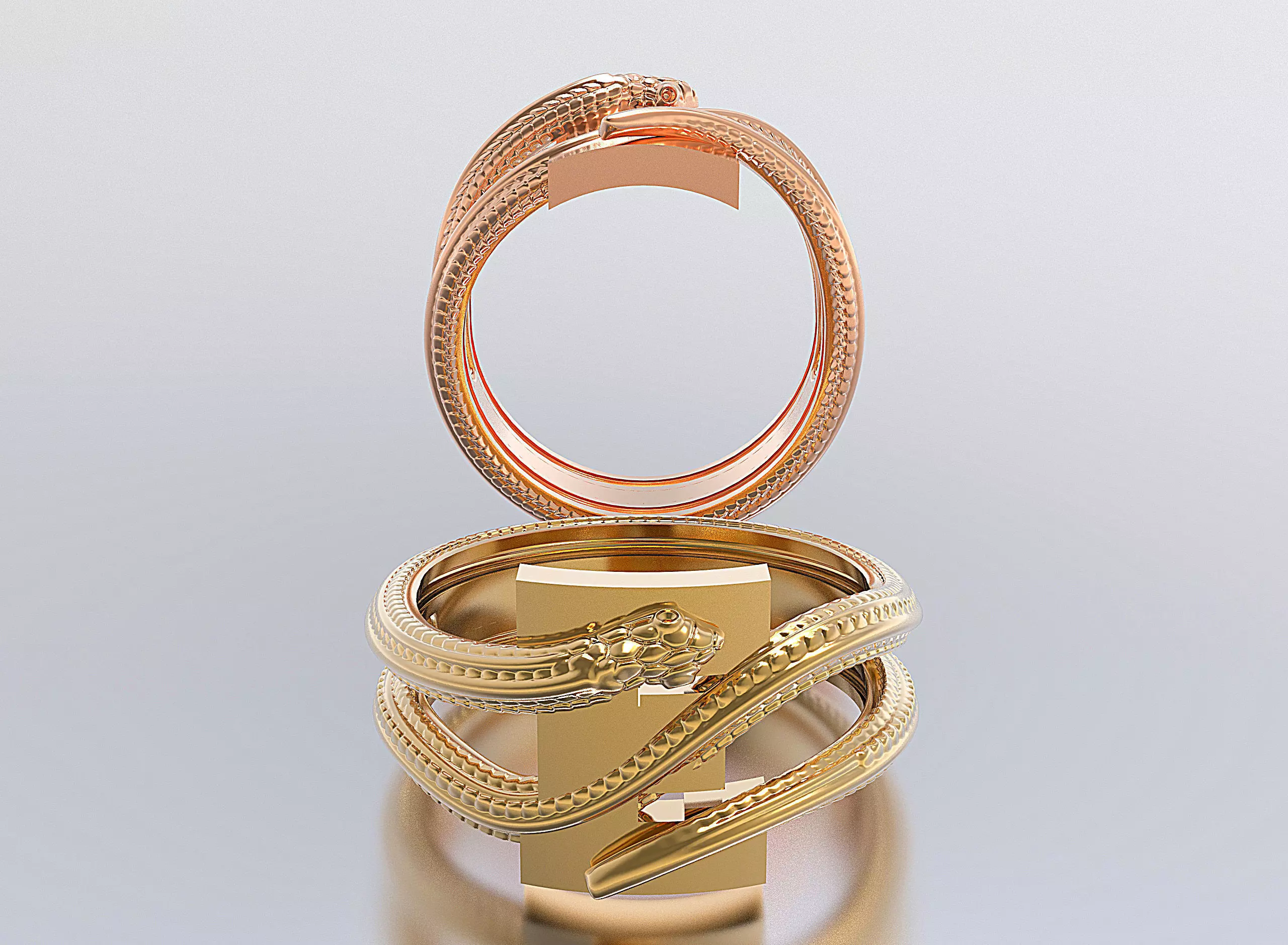 letter snake rings 3D print model