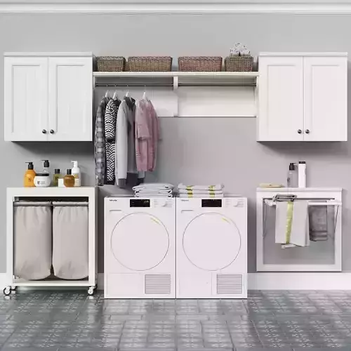 Pottery Barn Aubrey Deluxe Laundry Organization Set 3D model