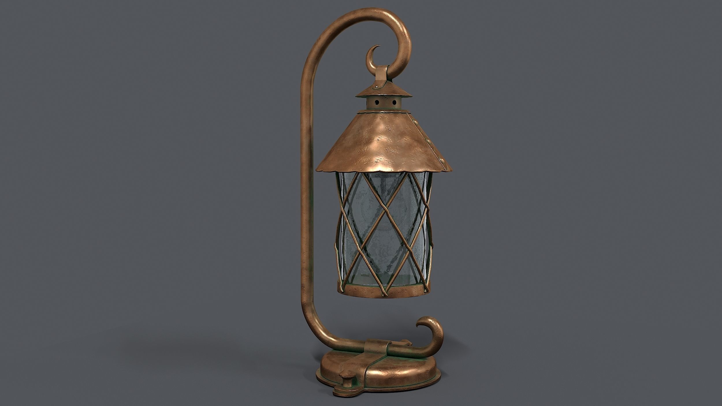 German Historical Garden Light 3D model_2
