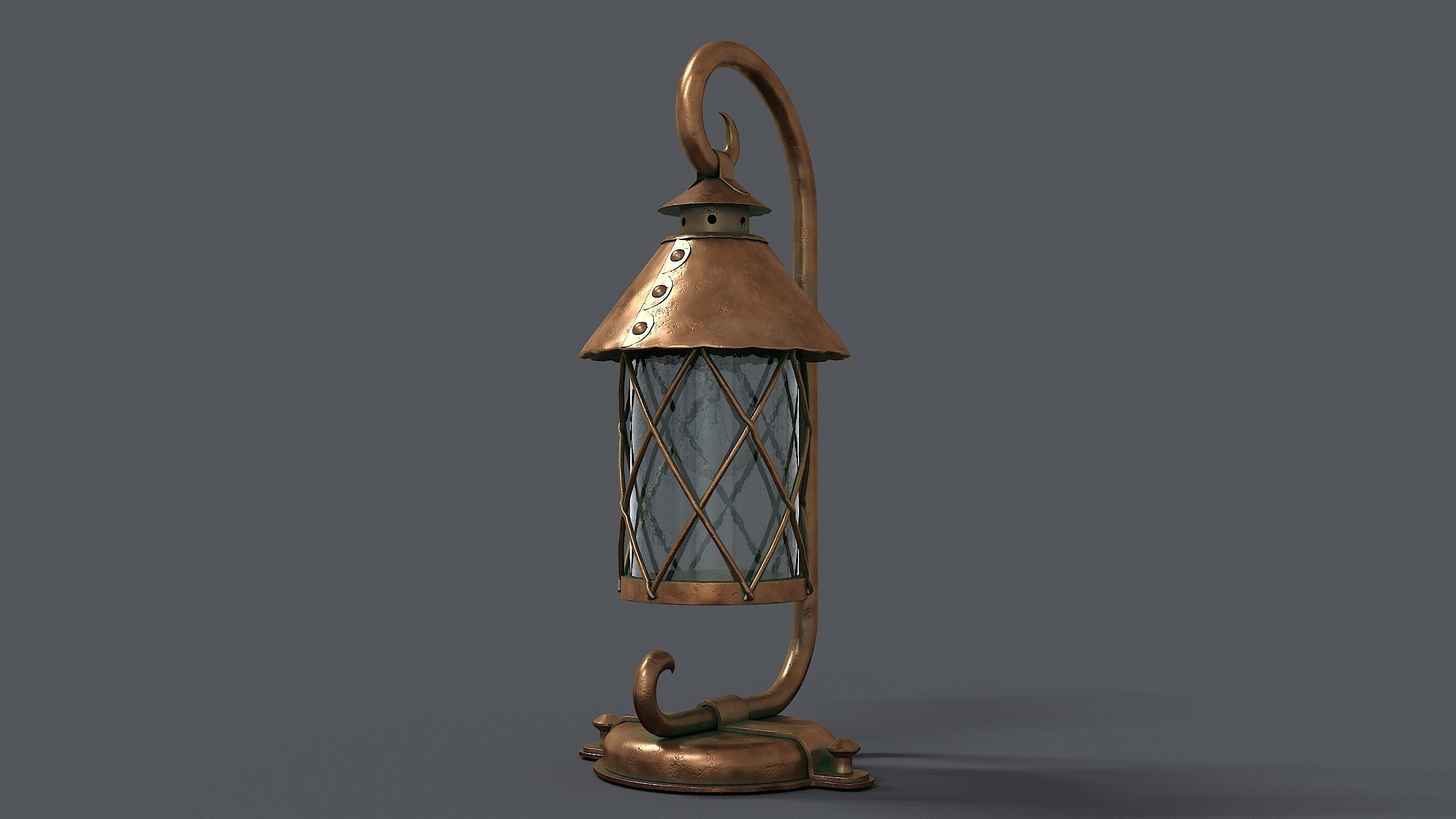 German Historical Garden Light 3D model_3