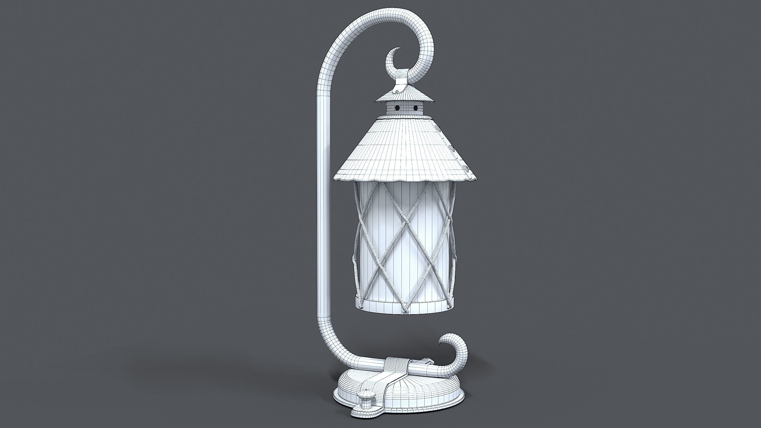 German Historical Garden Light 3D model_10