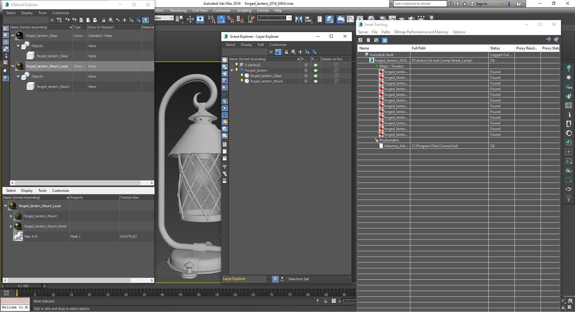 German Historical Garden Light 3D model_14