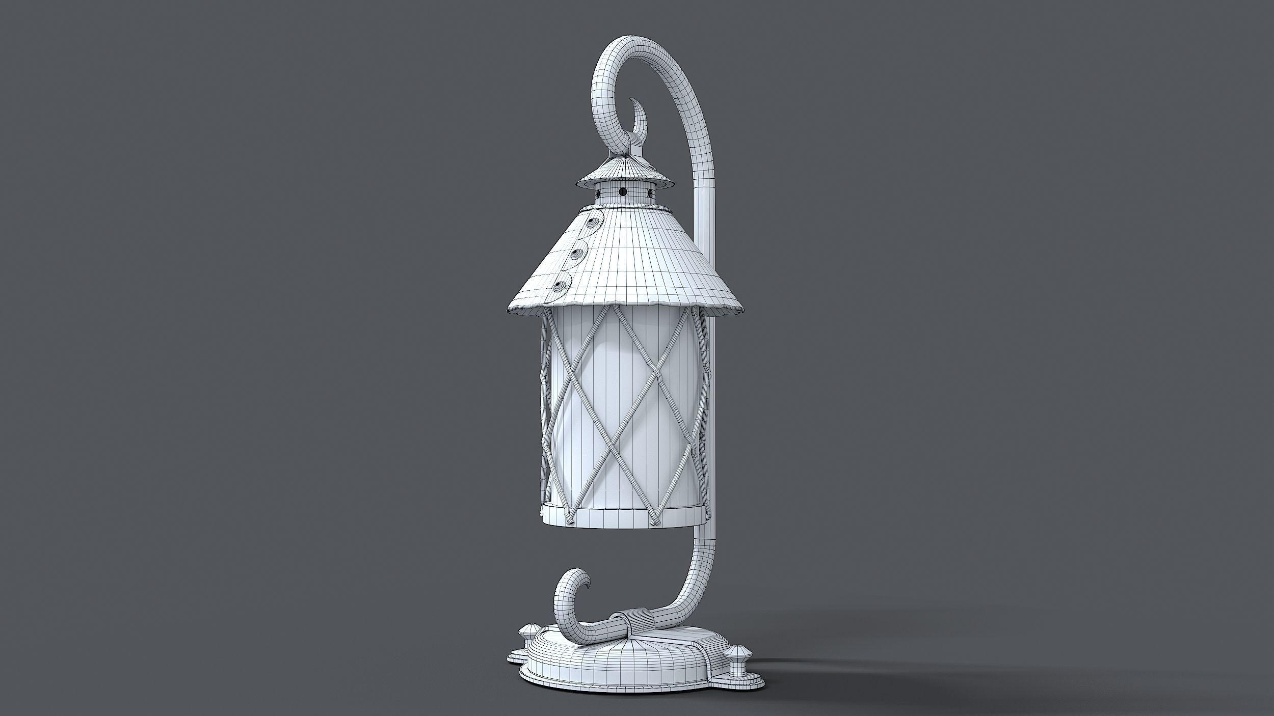 German Historical Garden Light 3D model_7