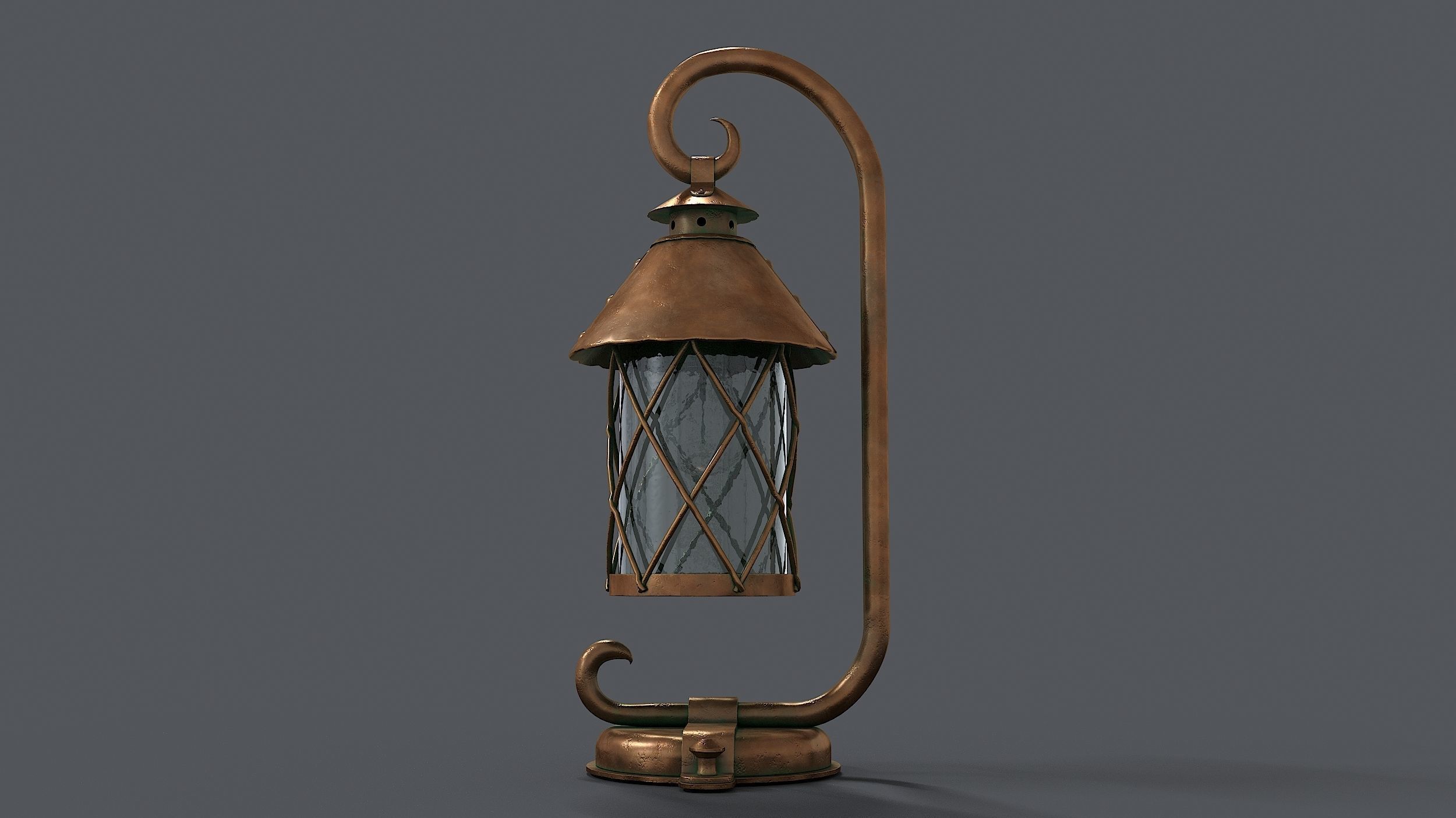 German Historical Garden Light 3D model_4