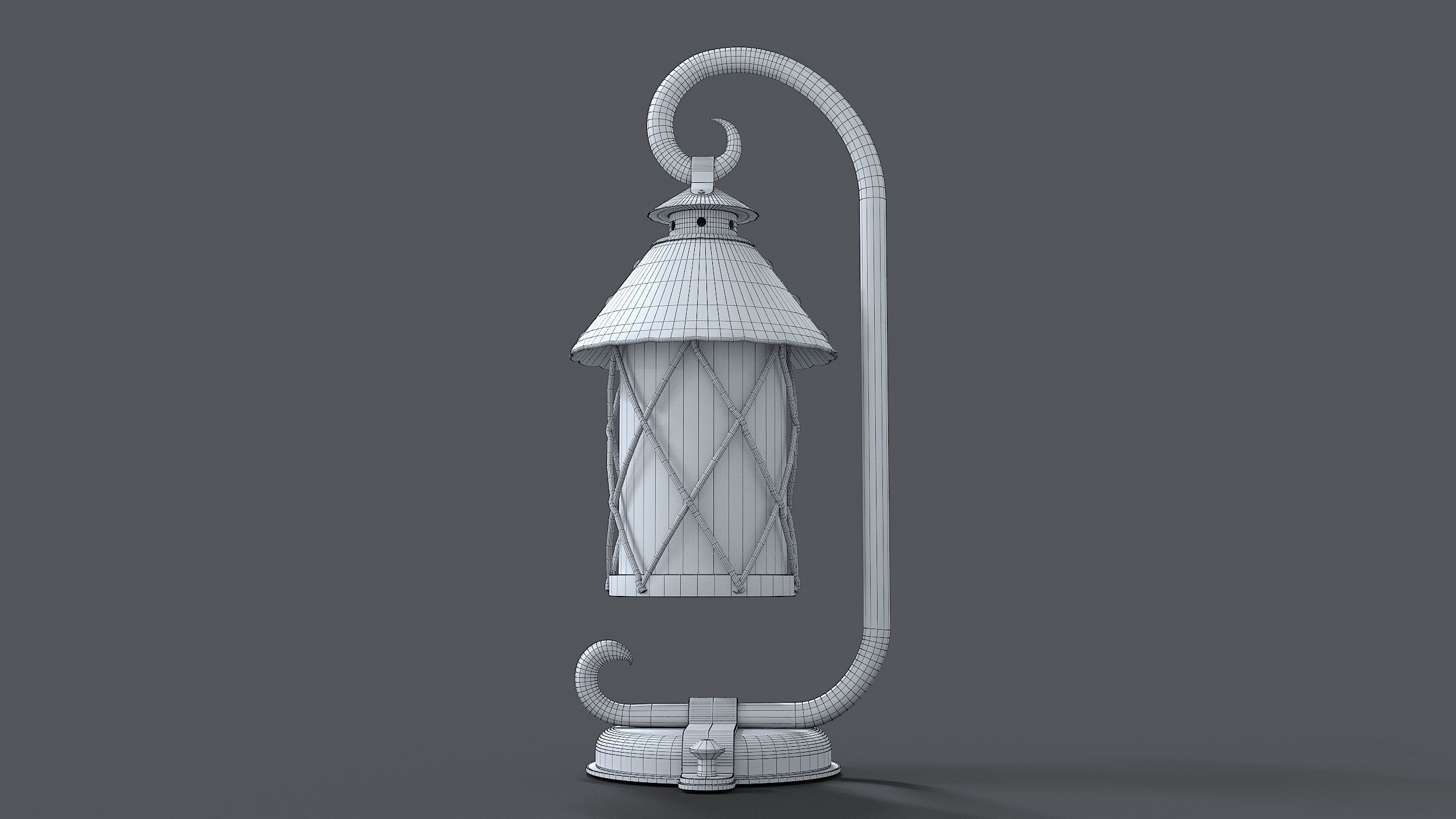 German Historical Garden Light 3D model_8